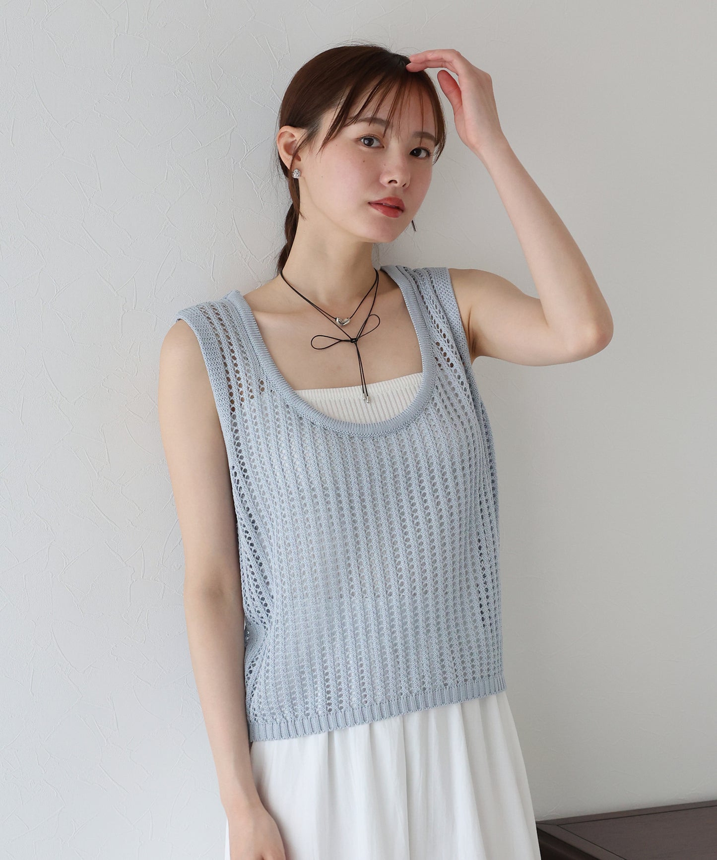【SALE】バックリボンメッシュベスト【ネコポス】