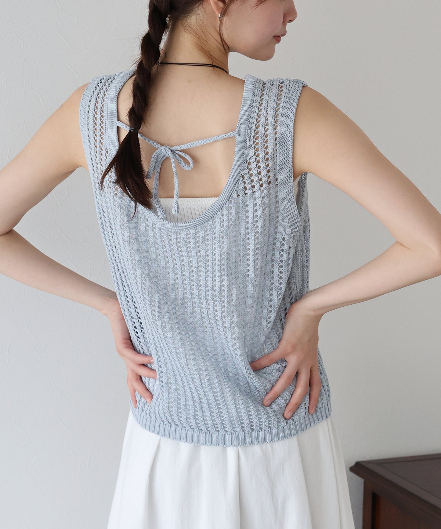 【SALE】バックリボンメッシュベスト【ネコポス】