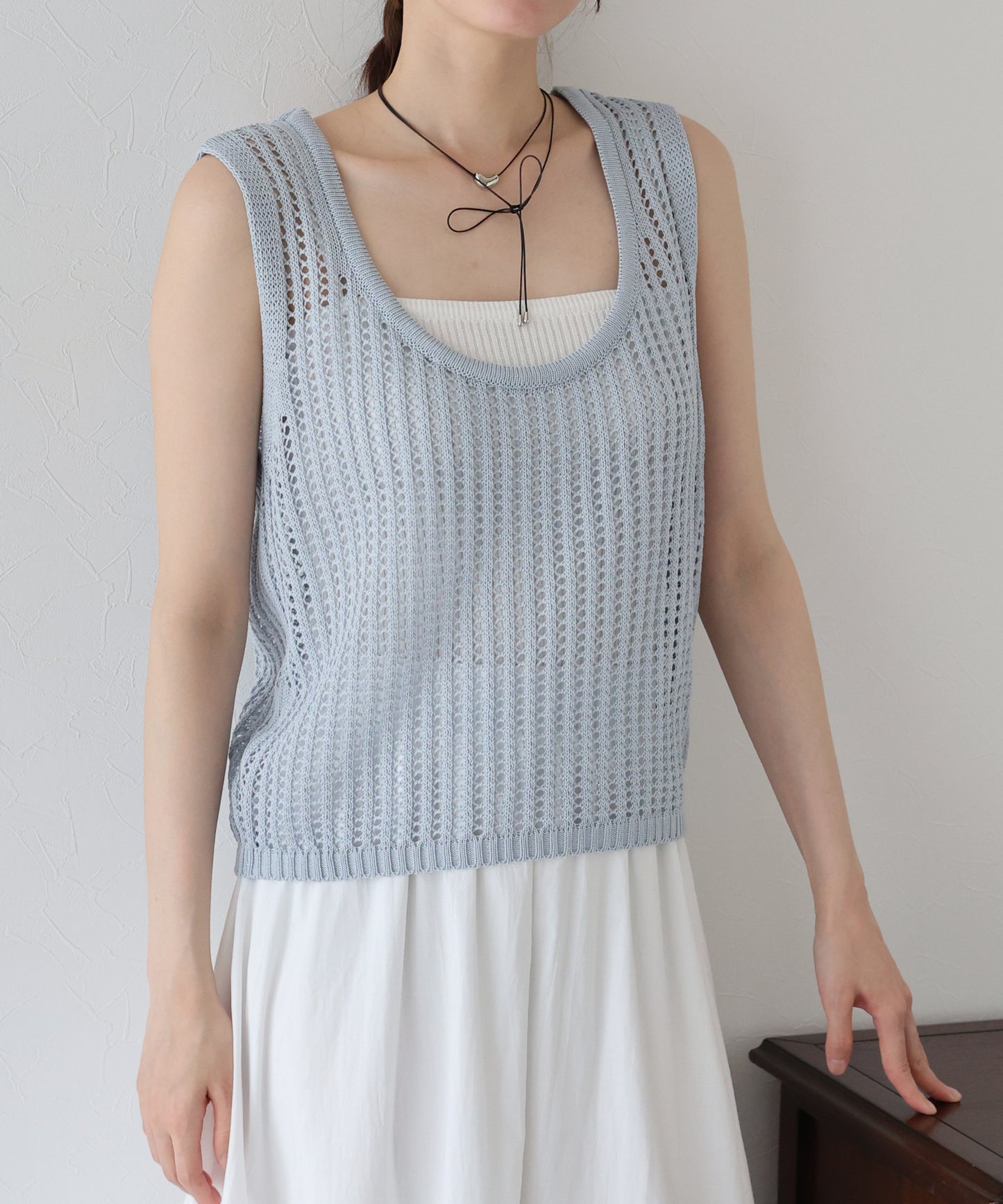 【SALE】バックリボンメッシュベスト【ネコポス】