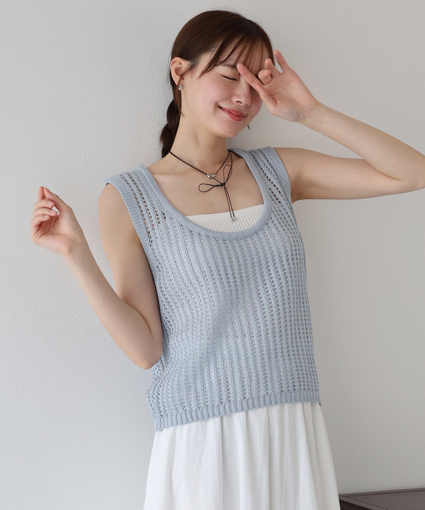 【TIME SALE】バックリボンメッシュベスト【ネコポス】