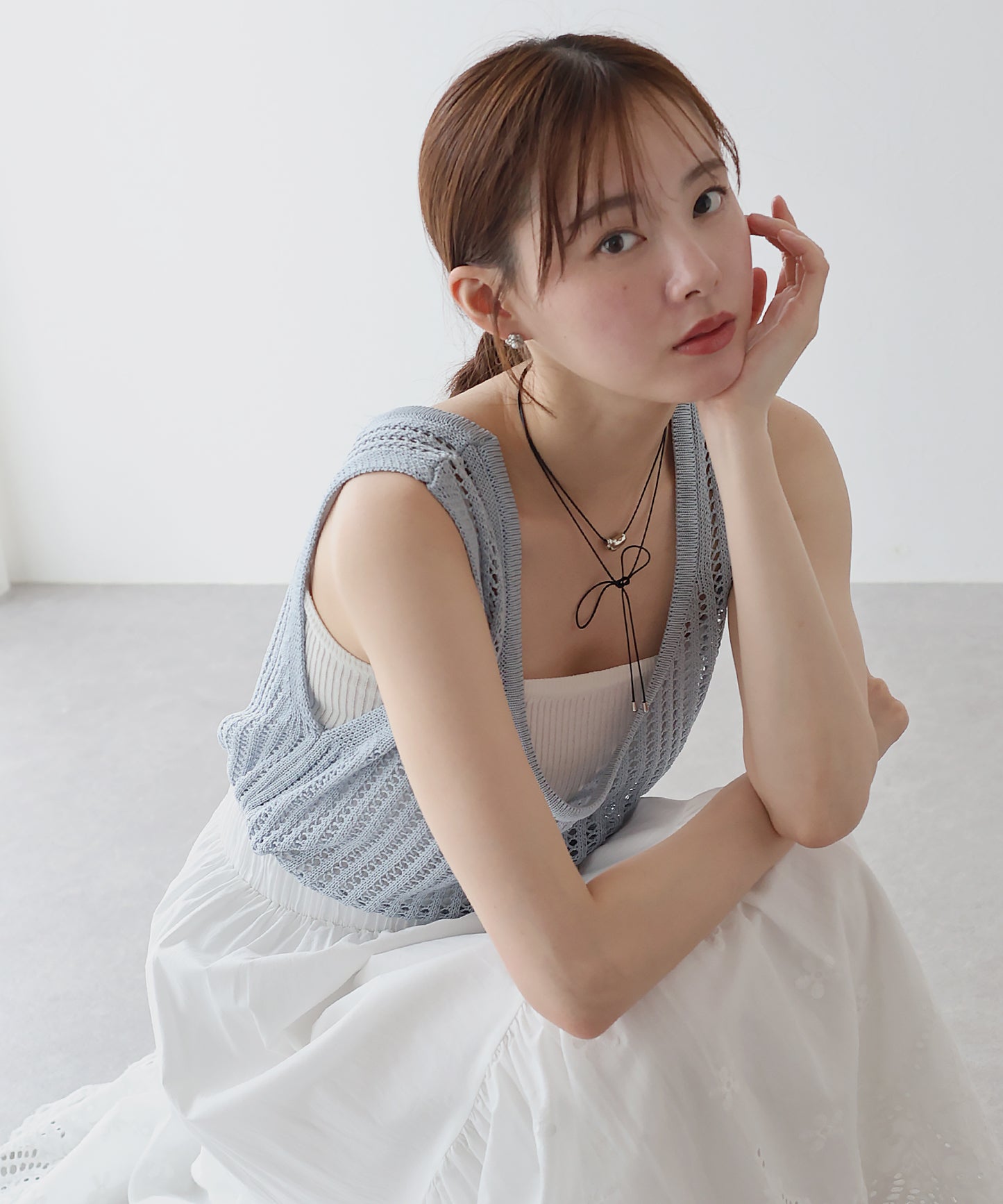 【SALE】バックリボンメッシュベスト【ネコポス】