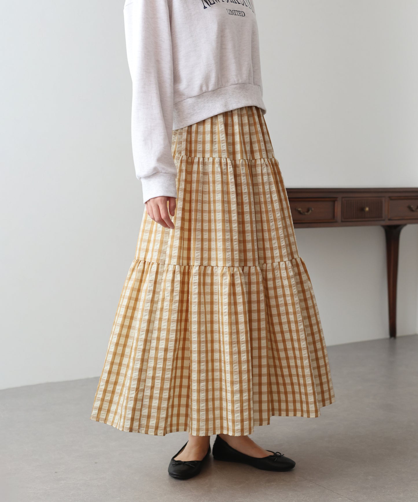 【SALE】チェックティアードスカート