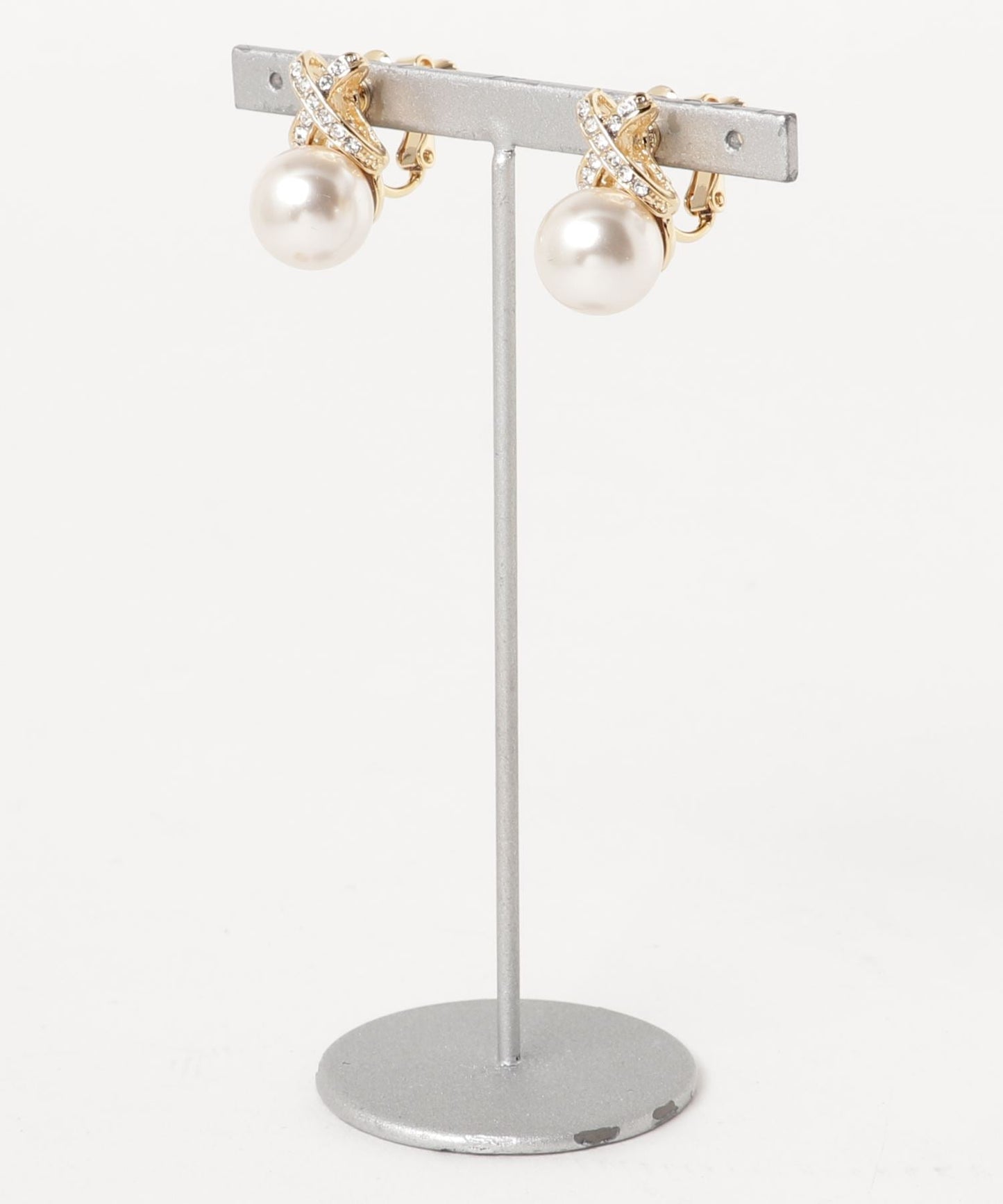 【SALE】パール&クロスビジュー ピアス& イヤリング【ネコポス】