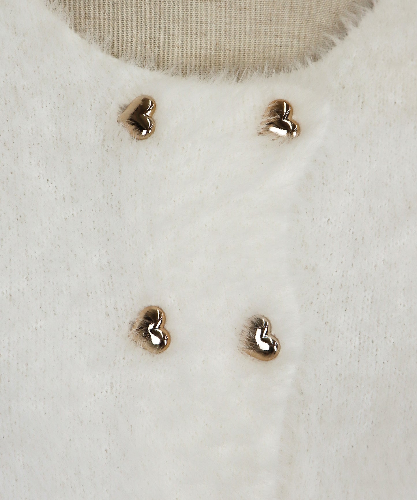 ハートボタンシャギーカーディガン