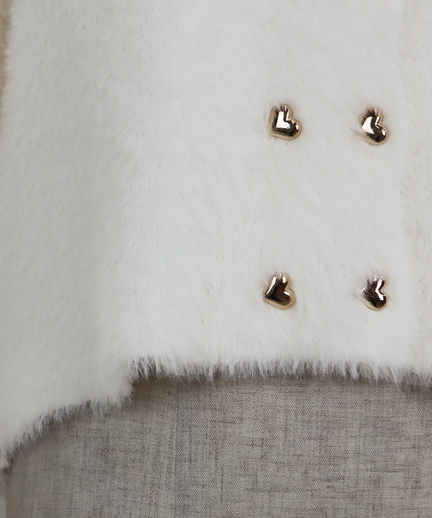 ハートボタンシャギーカーディガン