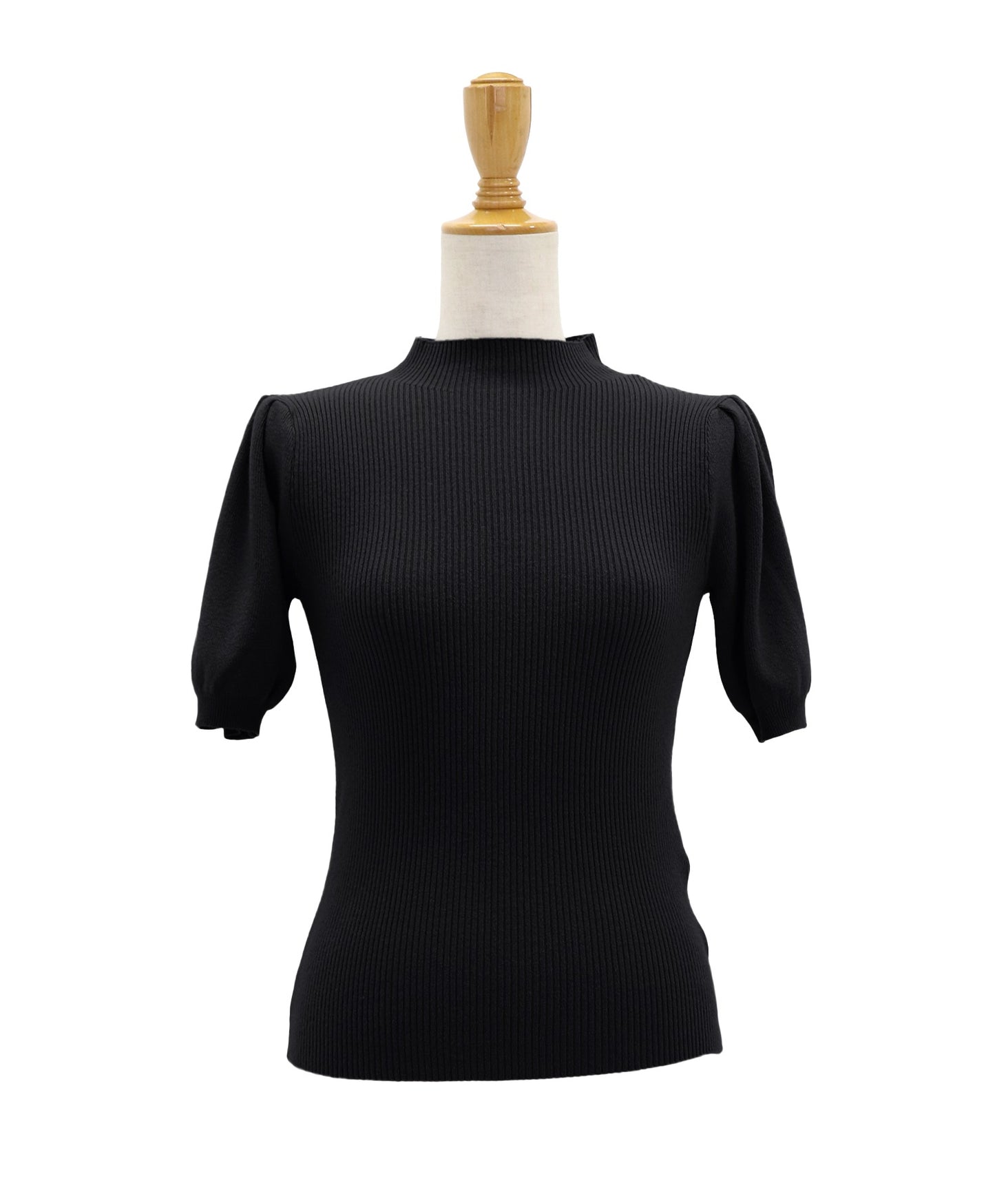 【SALE】パフスリーブ半袖なめらかニット【ネコポス】