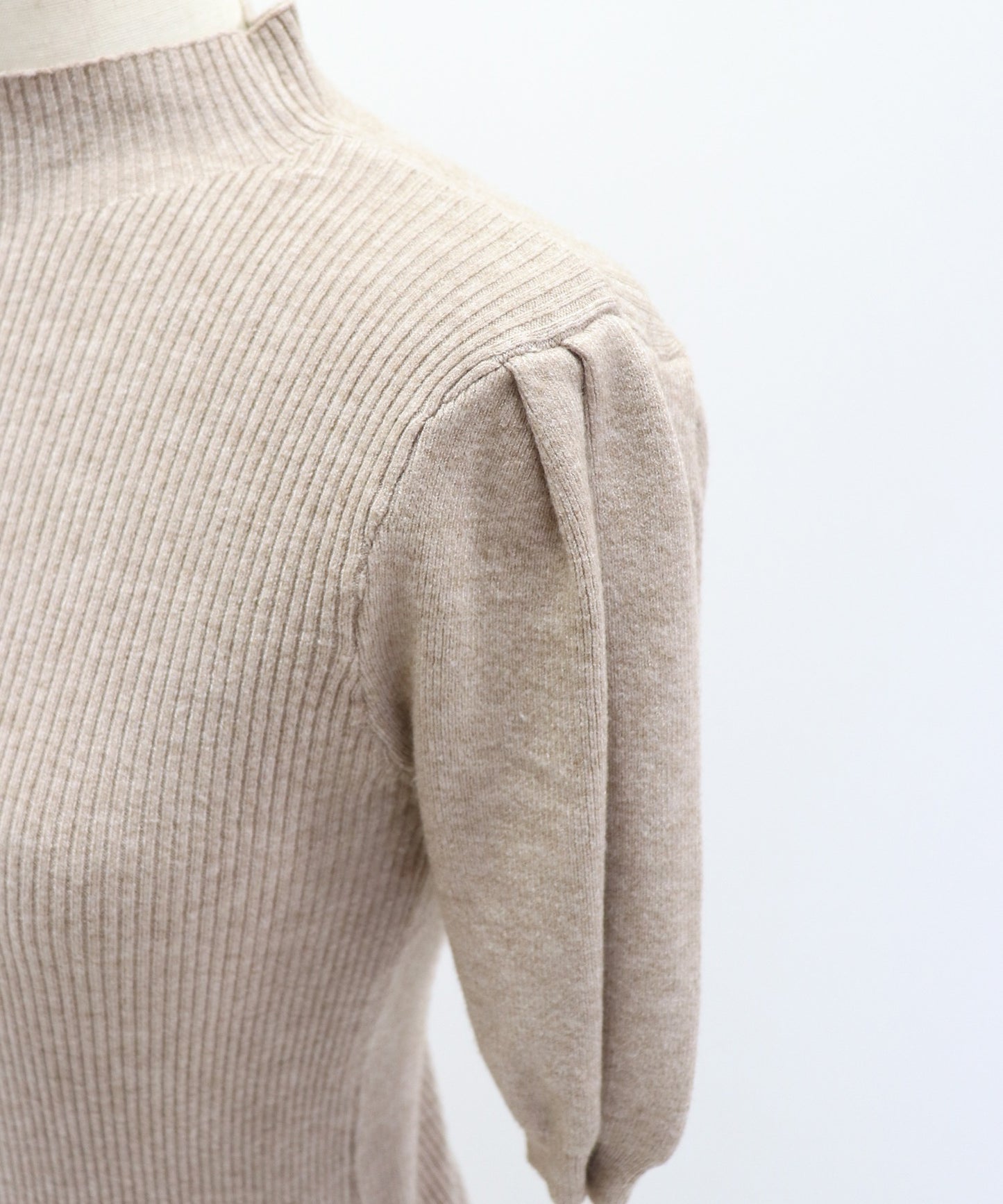 【SALE】パフスリーブ半袖なめらかニット【ネコポス】