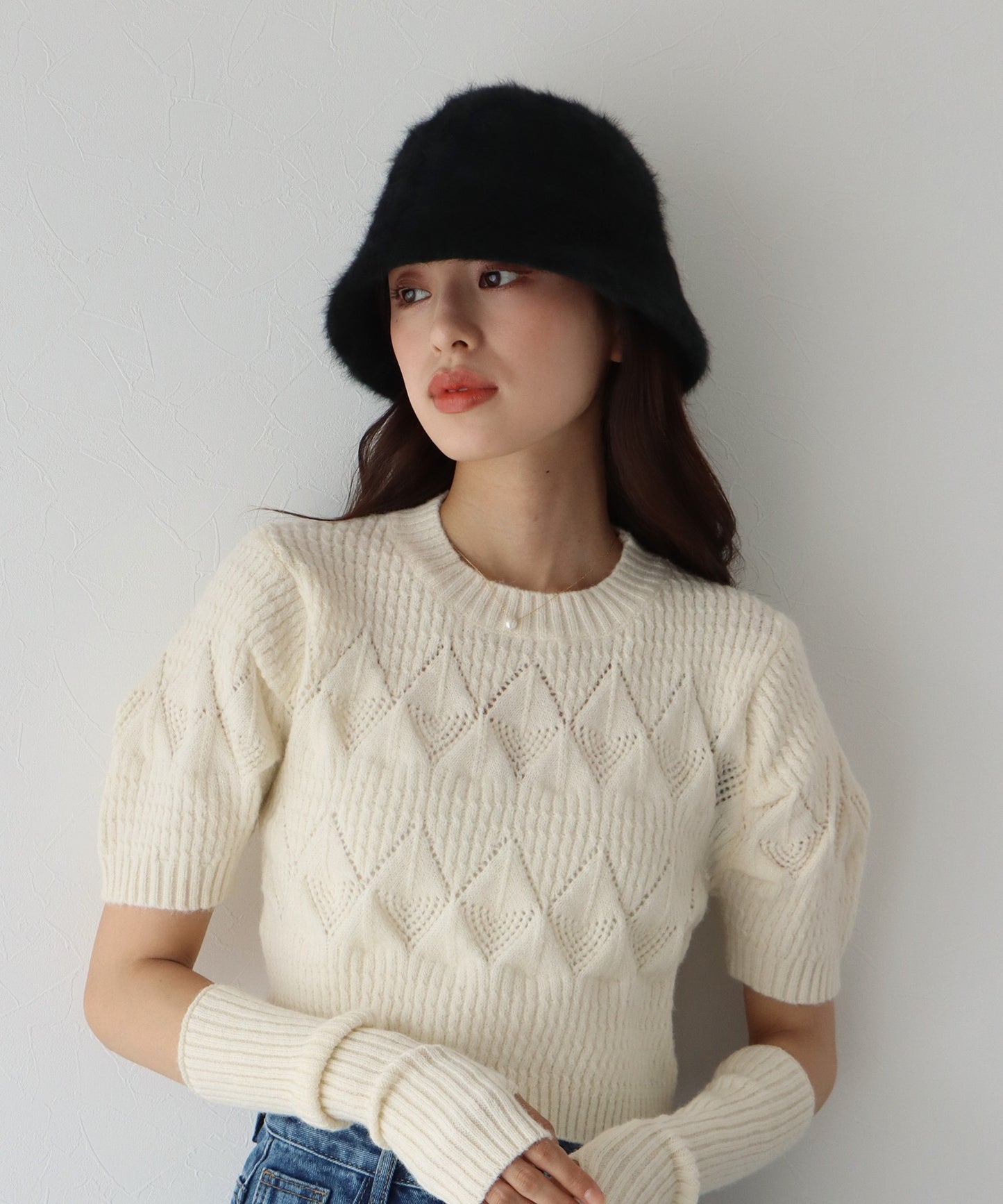 【SALE】ファーバケットハット