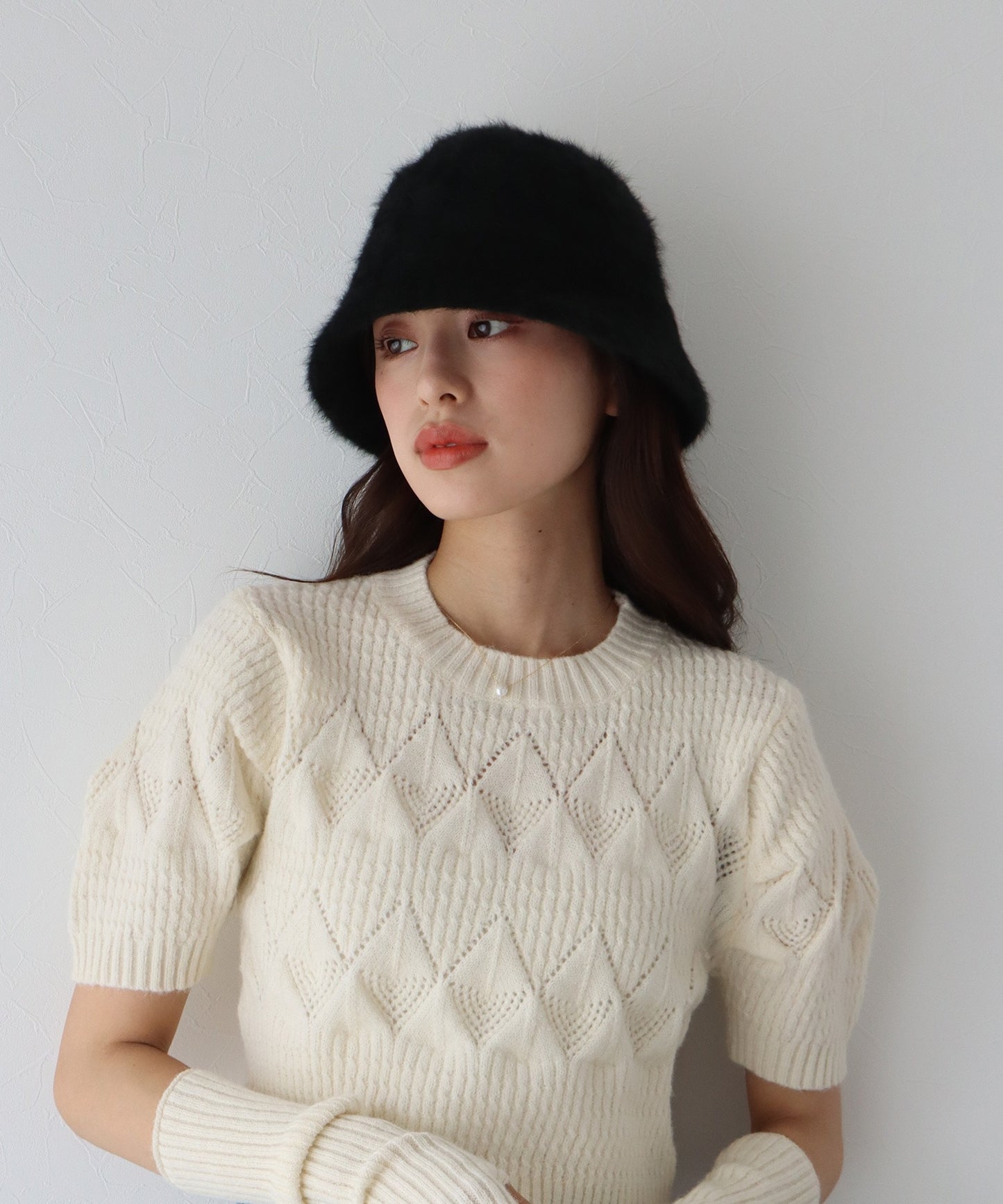 【SALE】ファーバケットハット