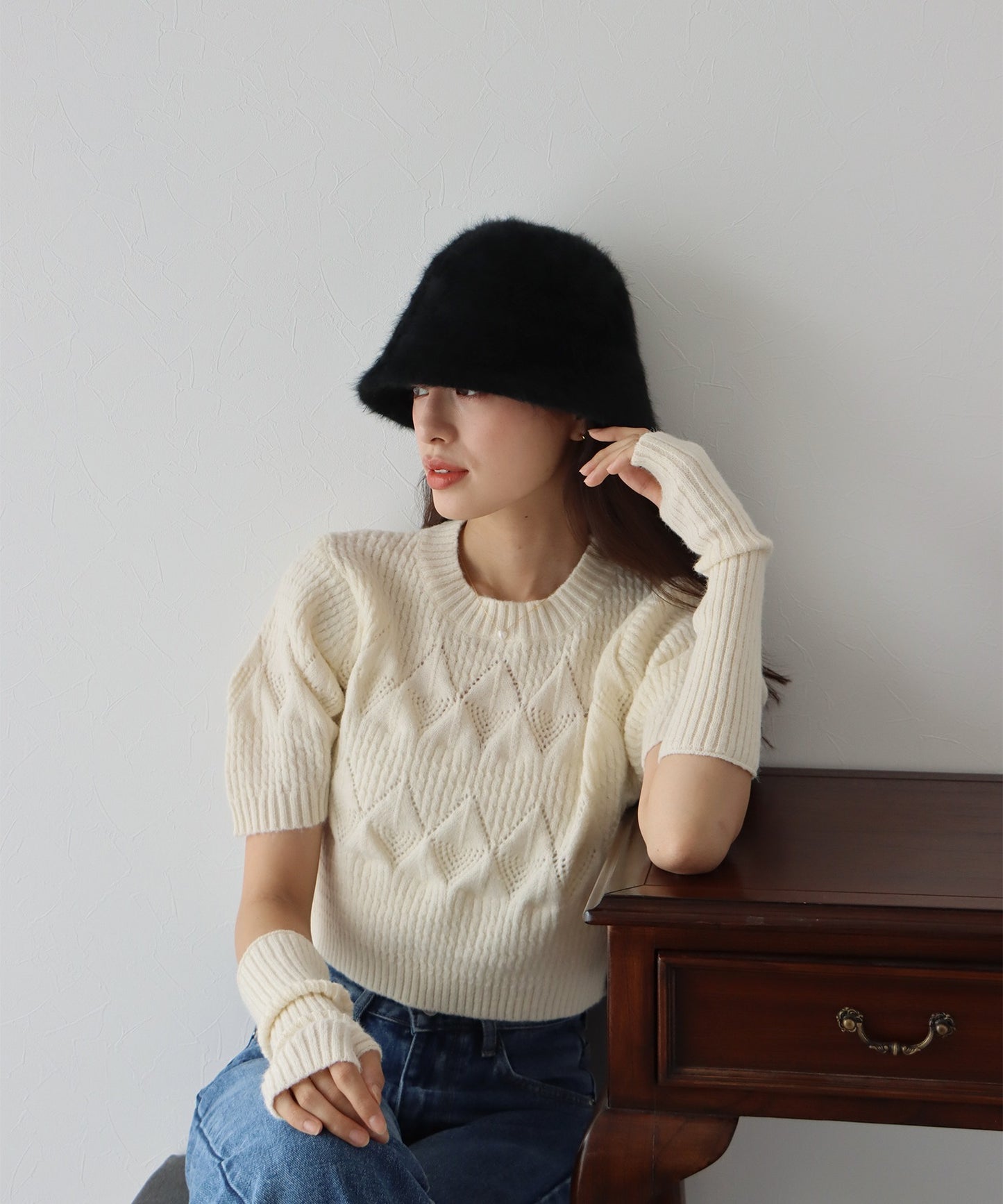 【SALE】ファーバケットハット