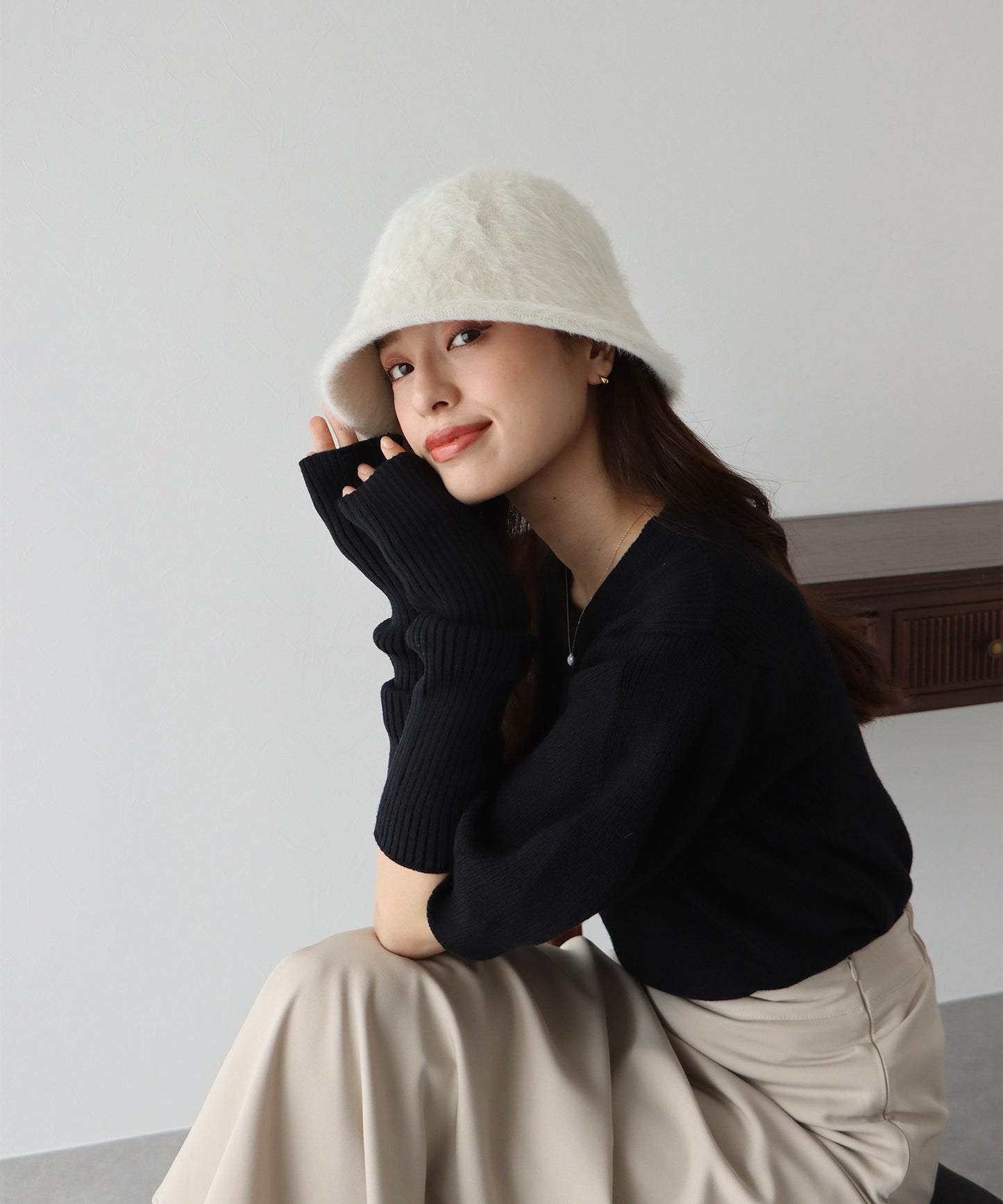 【SALE】ファーバケットハット