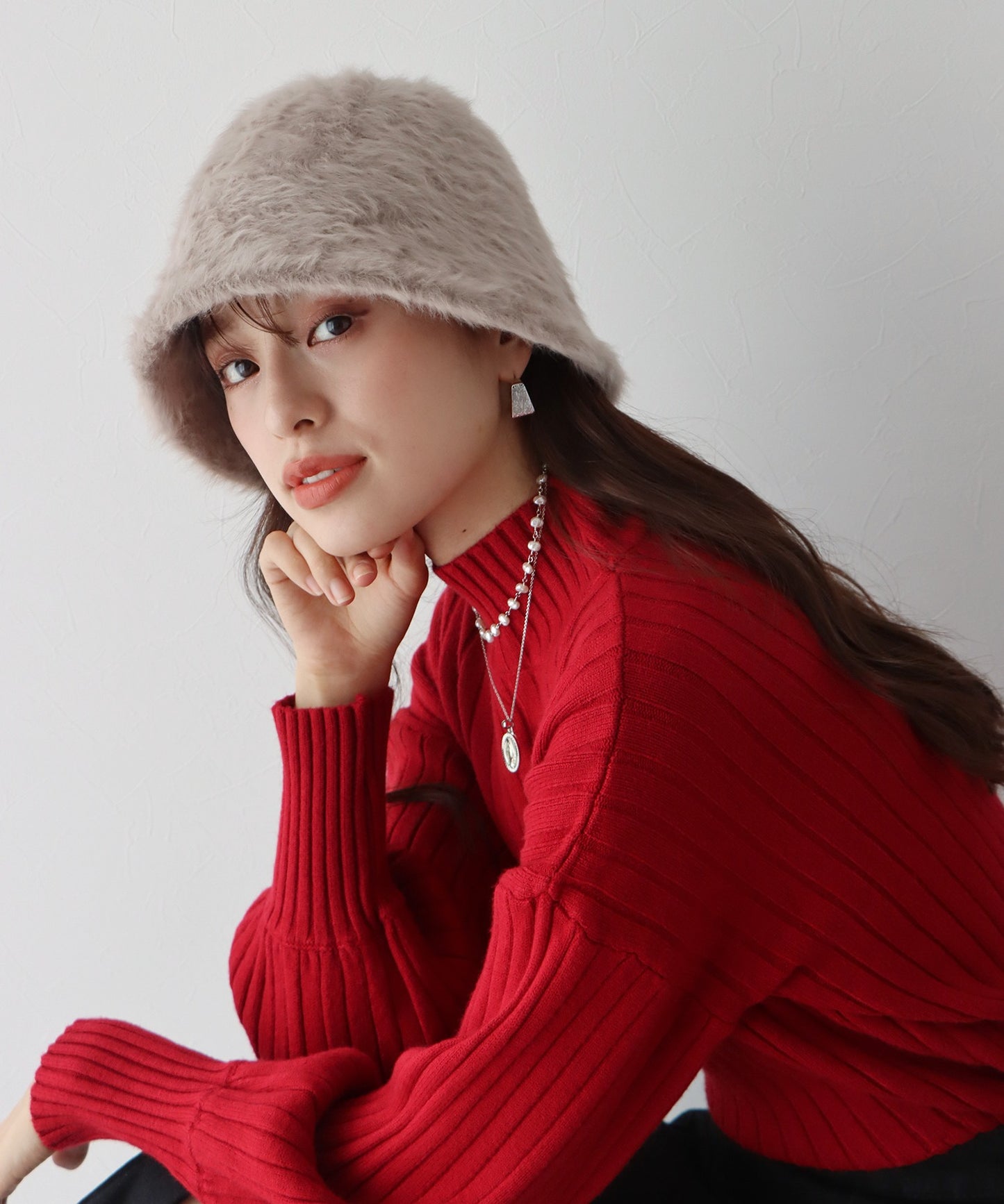 【SALE】ファーバケットハット