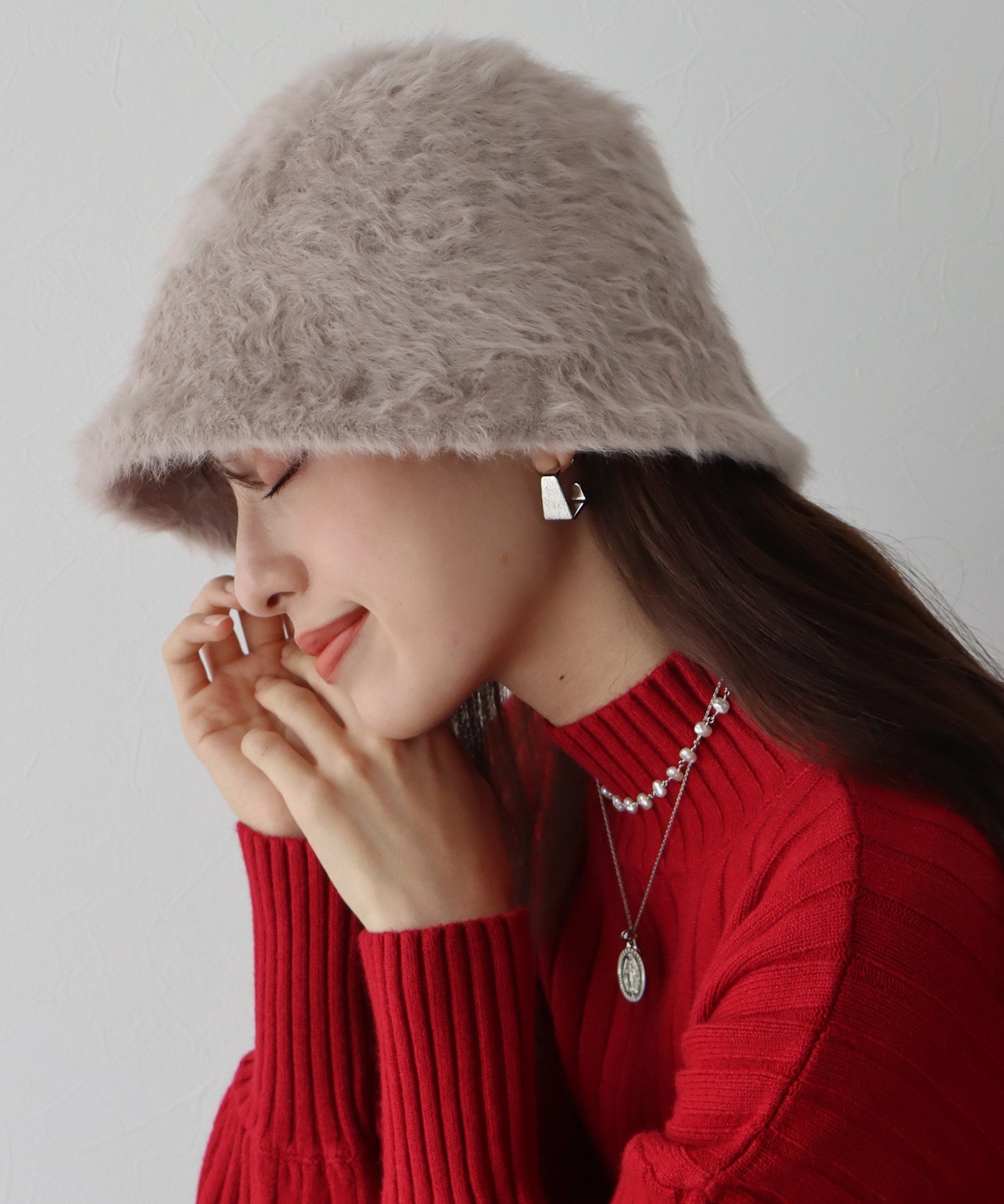 【SALE】ファーバケットハット
