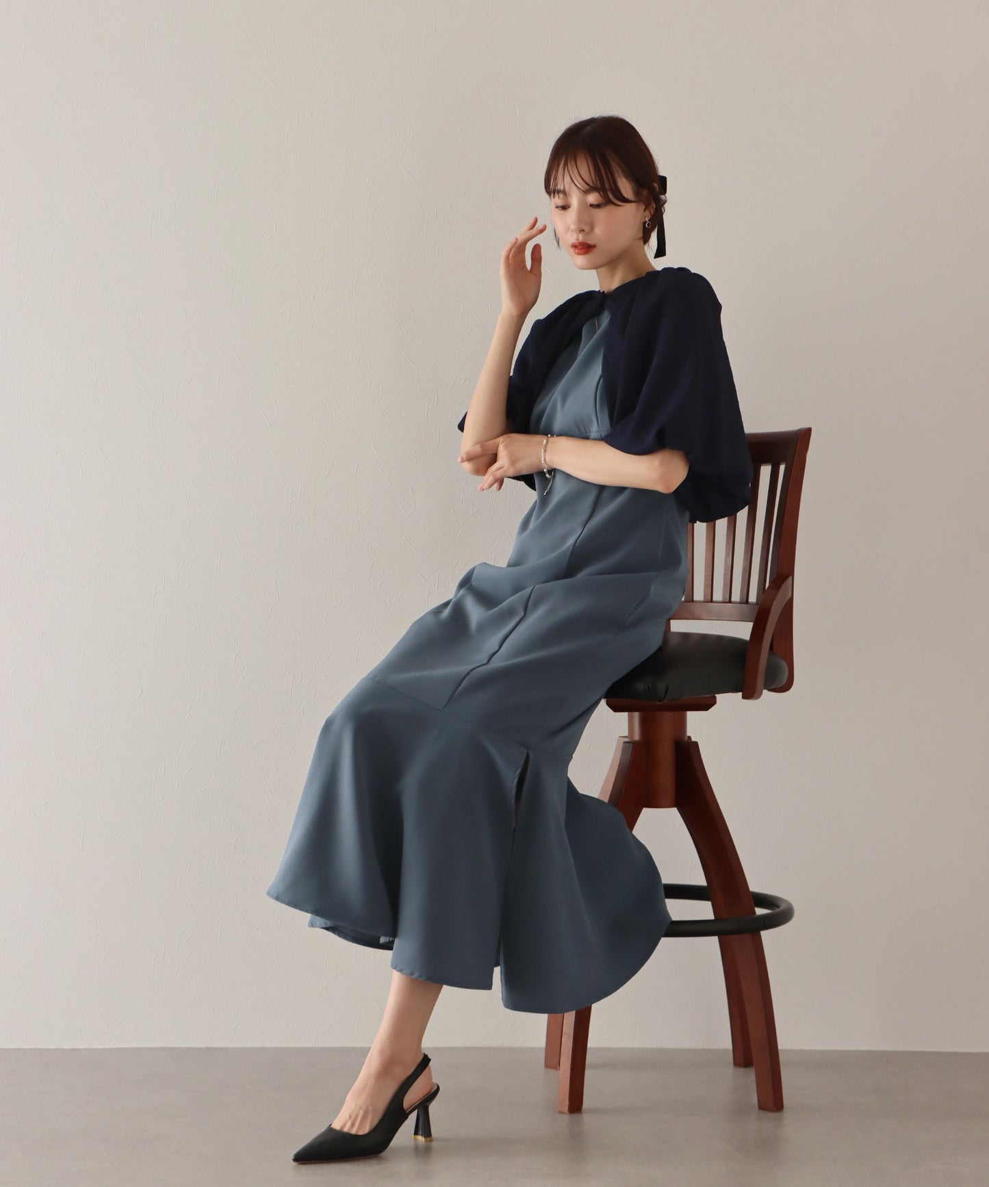 【TIME SALE】バルーンショートケープ×マーメイドワンピースドレス