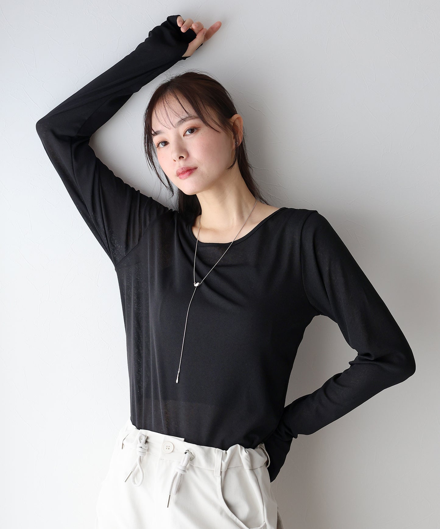 【TIME SALE】クルーネックシアートップス【ネコポス】