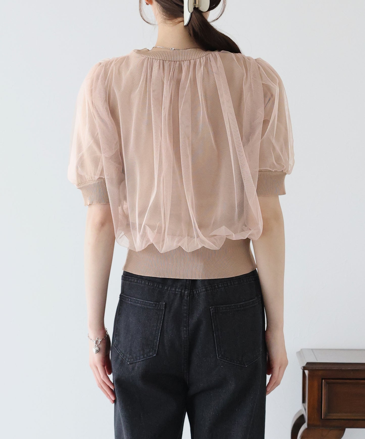 【TIME SALE】チュールレイヤードニット