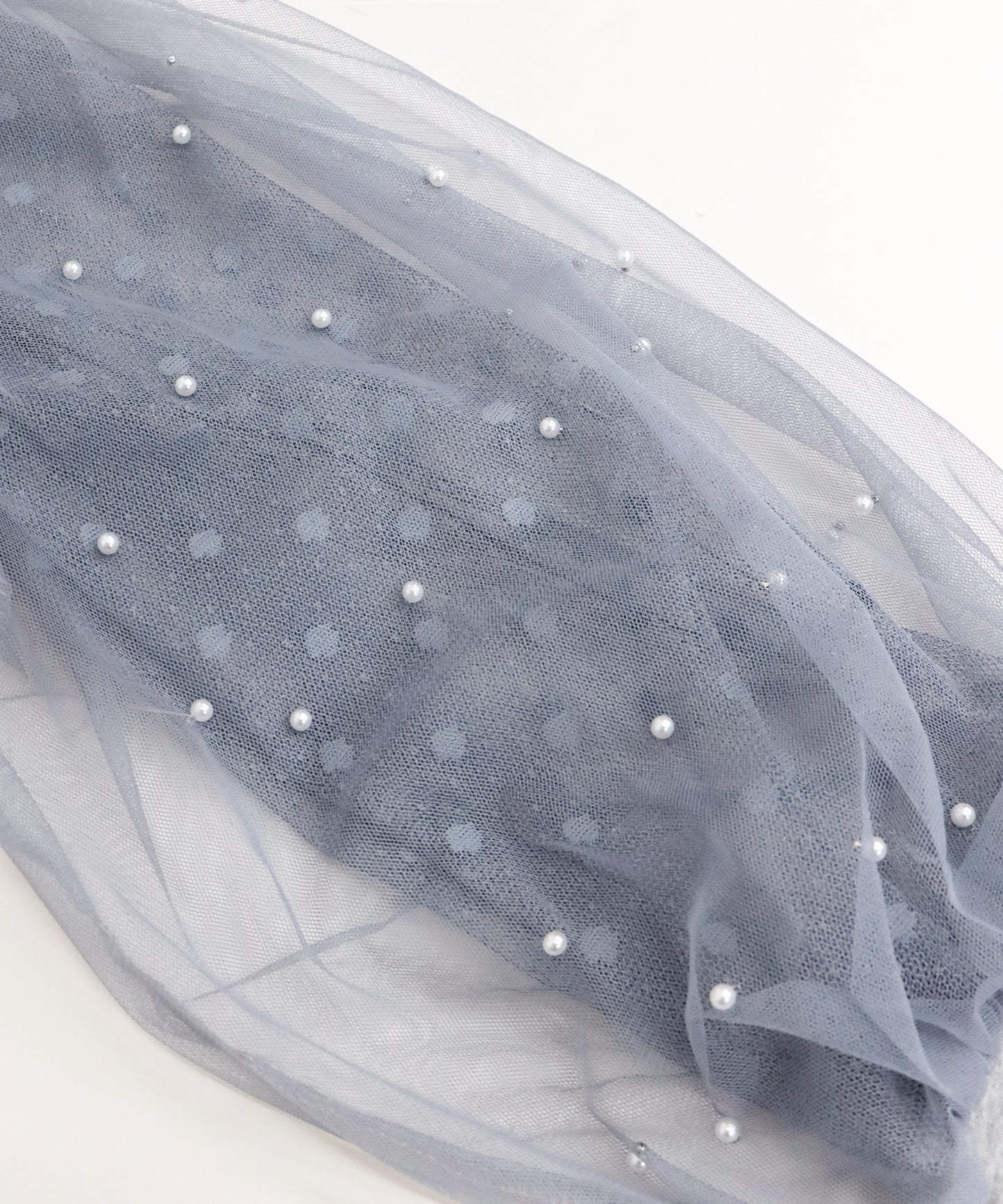 【TIME SALE】パール付きチュール袖カットソー