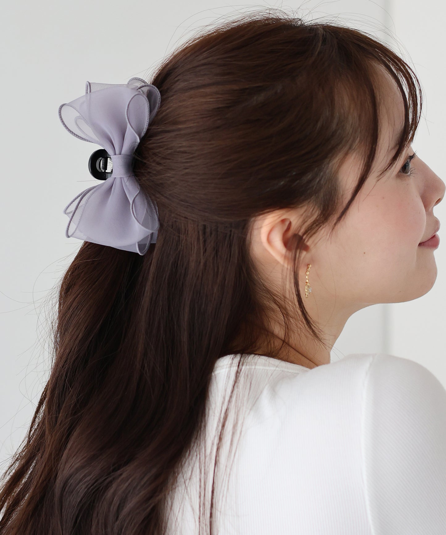 【新商品限定5%OFF(水)】オーガンジーリボンバンスクリップ