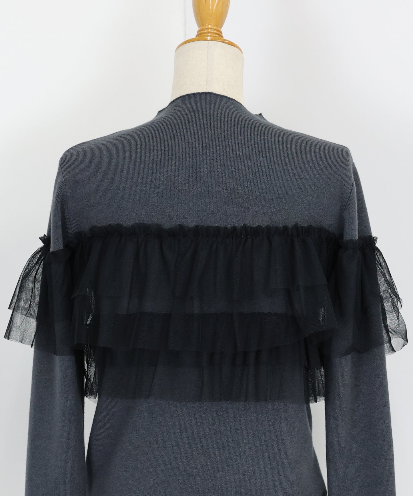 【TIME SALE】フリルチュール長袖ニット