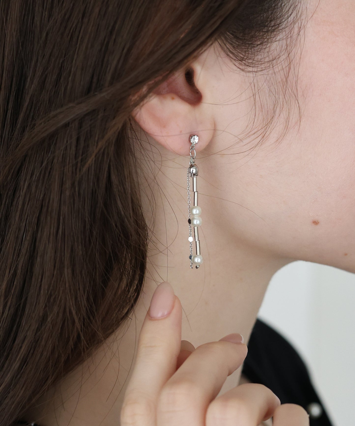 【早割5%OFF】パールロングチェーンピアス【ネコポス】