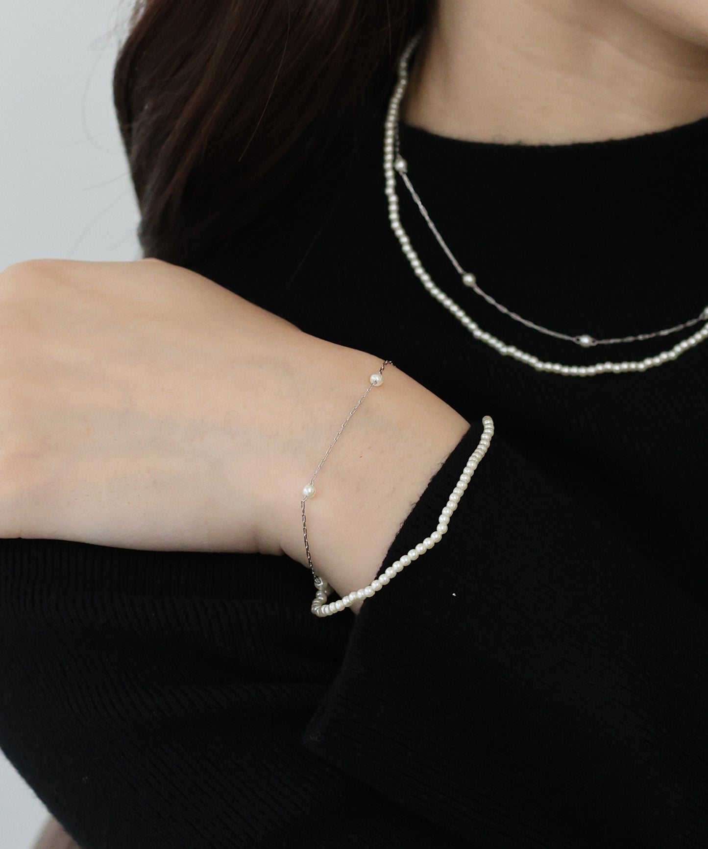 パール2連ブレスレット / ニッケルフリー【ネコポス】