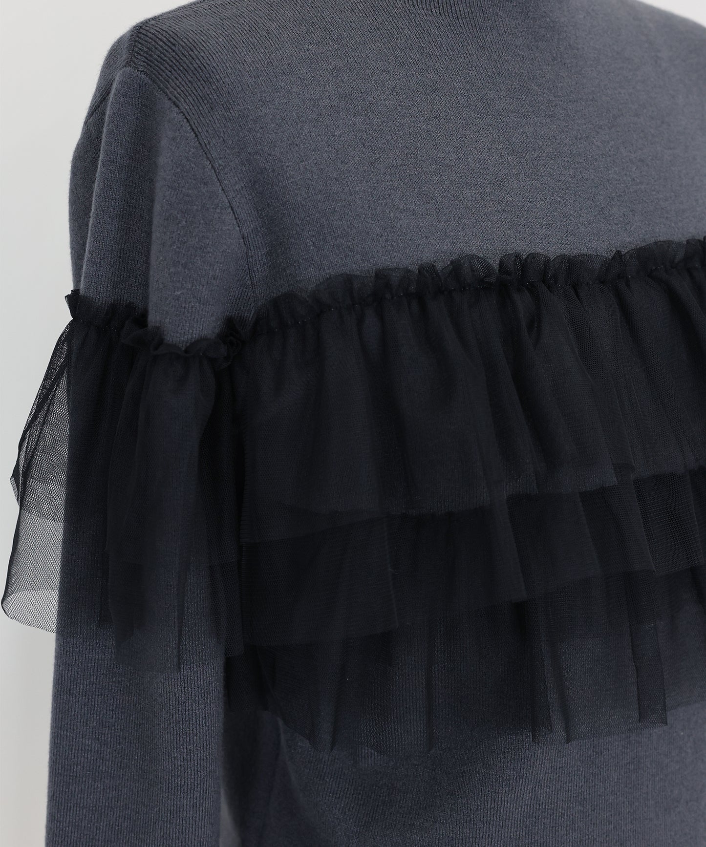 【TIME SALE】フリルチュール長袖ニット