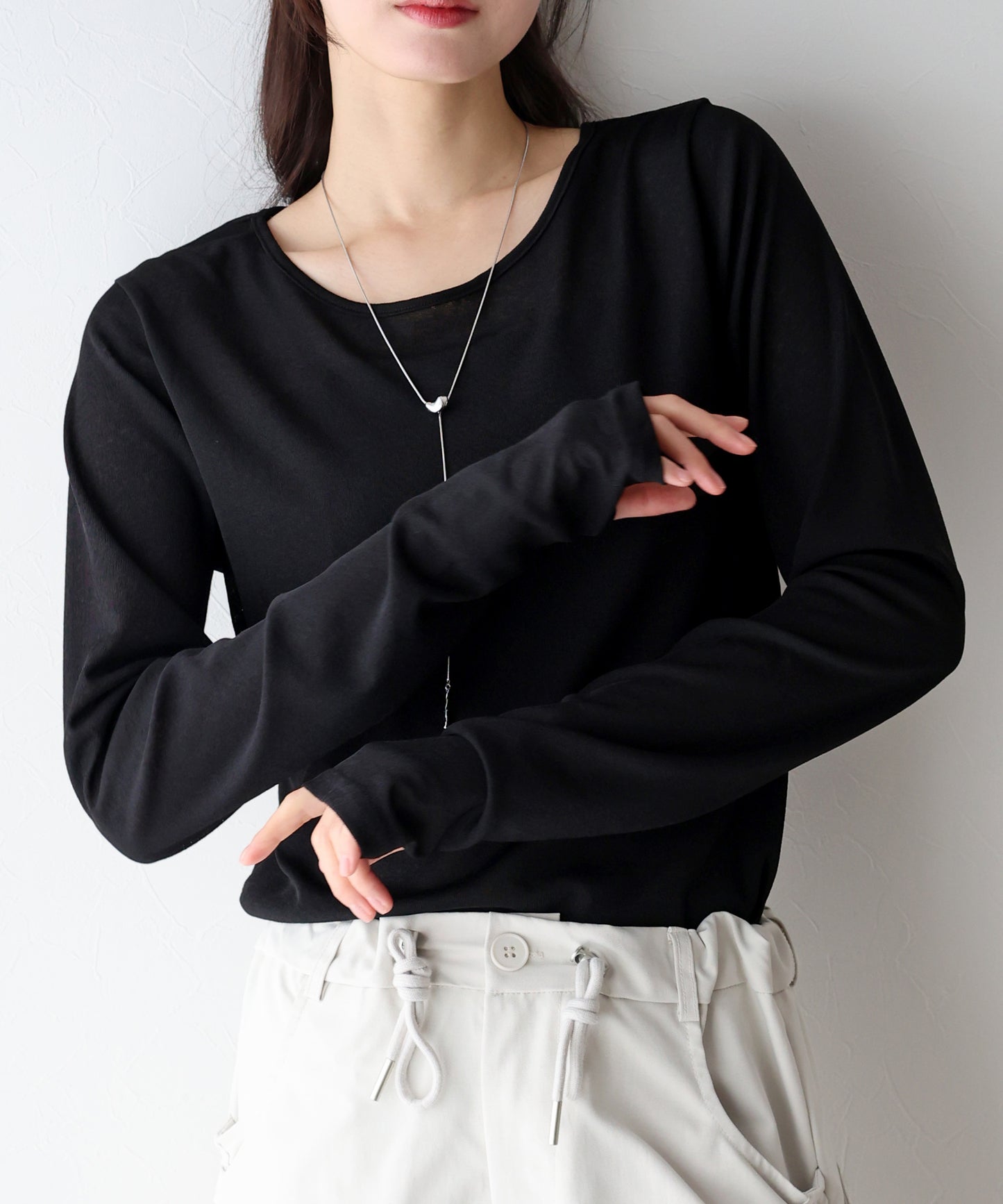 【TIME SALE】クルーネックシアートップス【ネコポス】