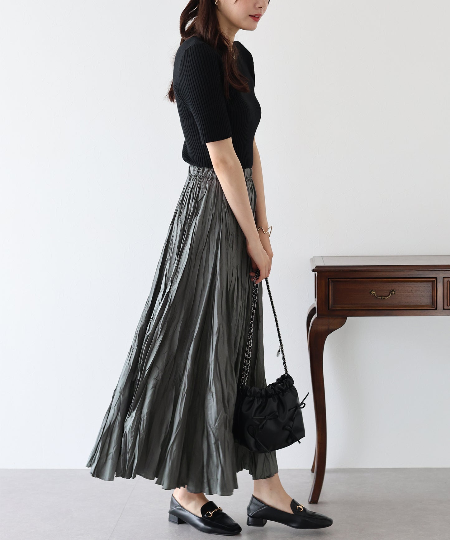 【SALE】シャイニープリーツスカート