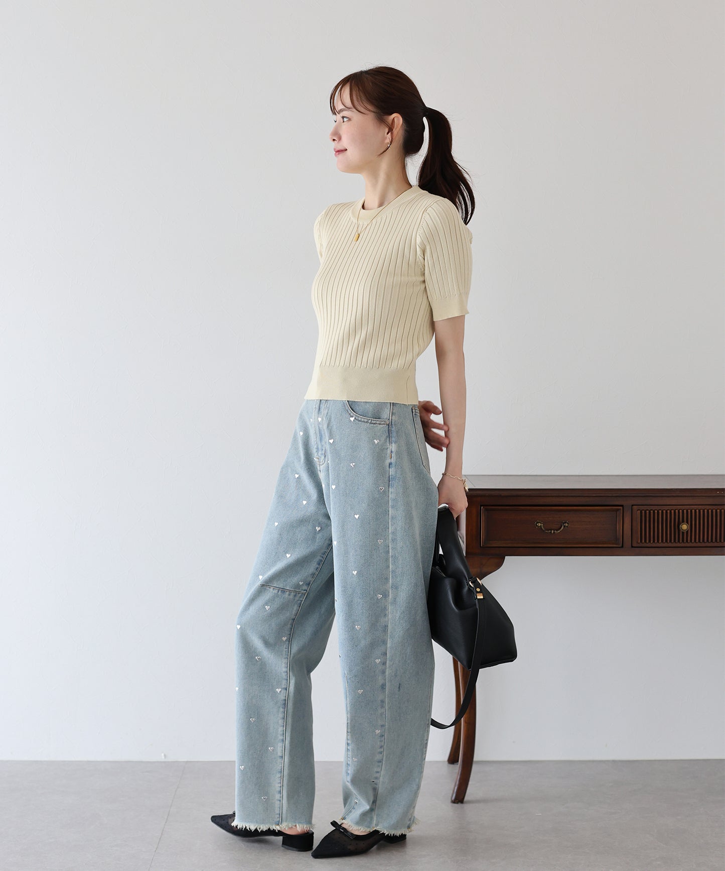 【TIME SALE】サマーリブニットトップス【ネコポス】