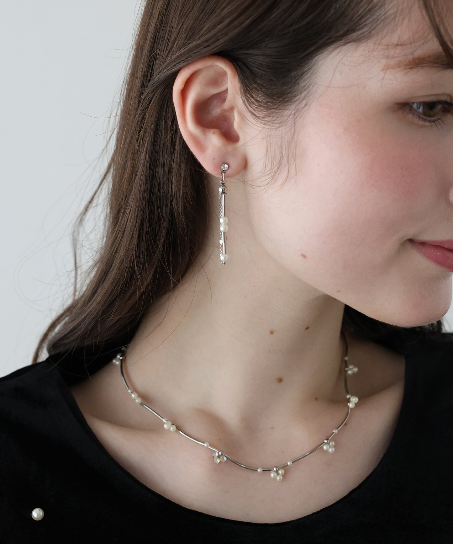 【早割5%OFF】パールロングチェーンピアス【ネコポス】