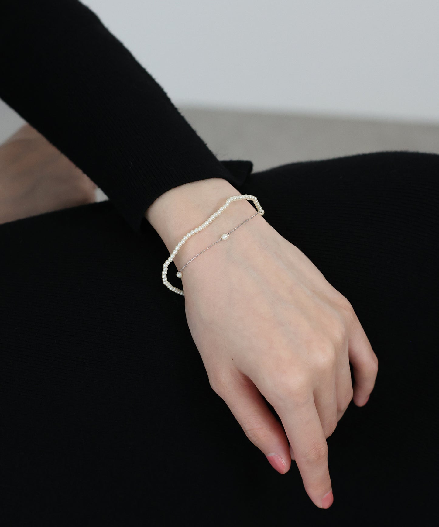 パール2連ブレスレット / ニッケルフリー【ネコポス】