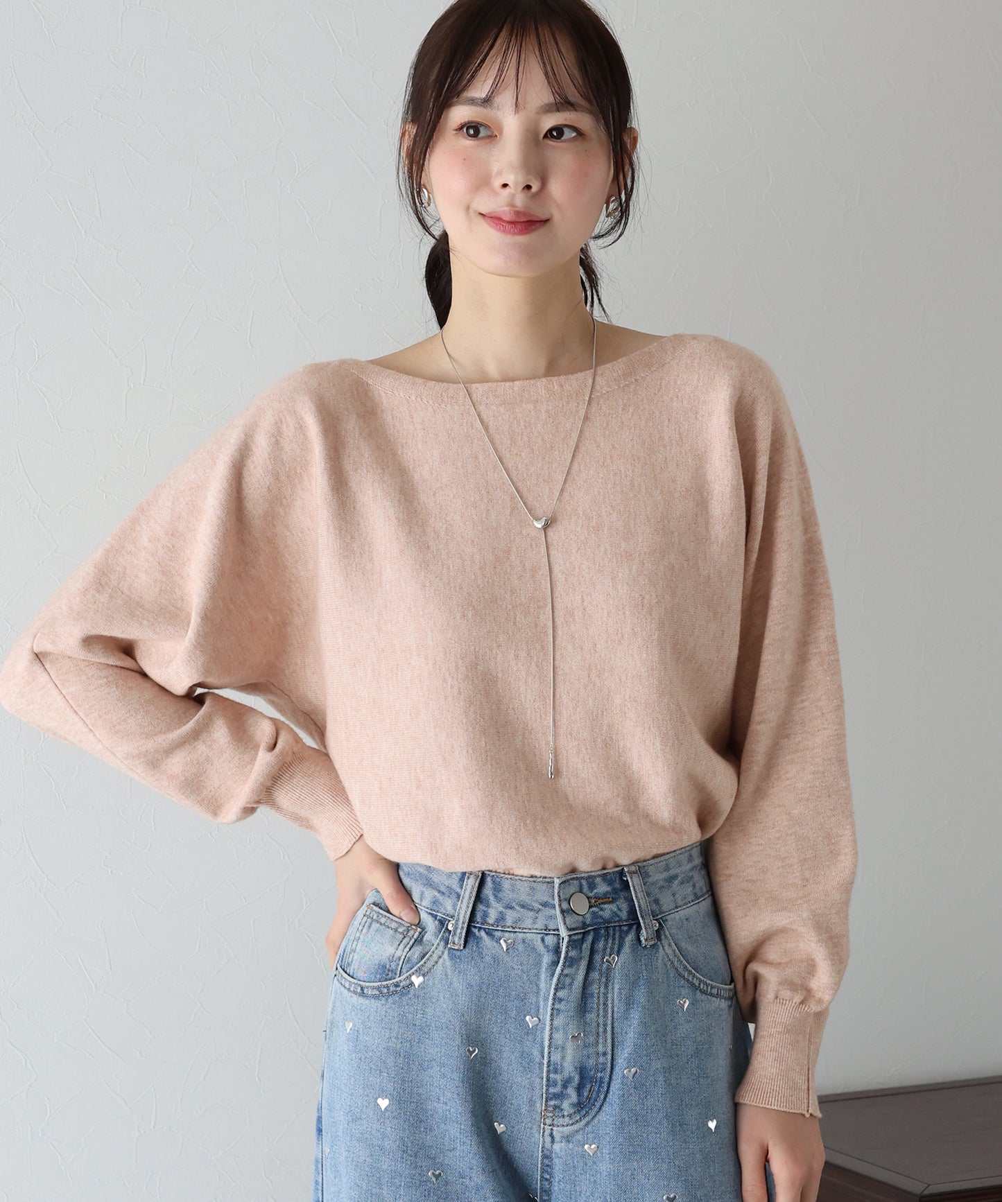 【SALE】ボートネックドルマンニット