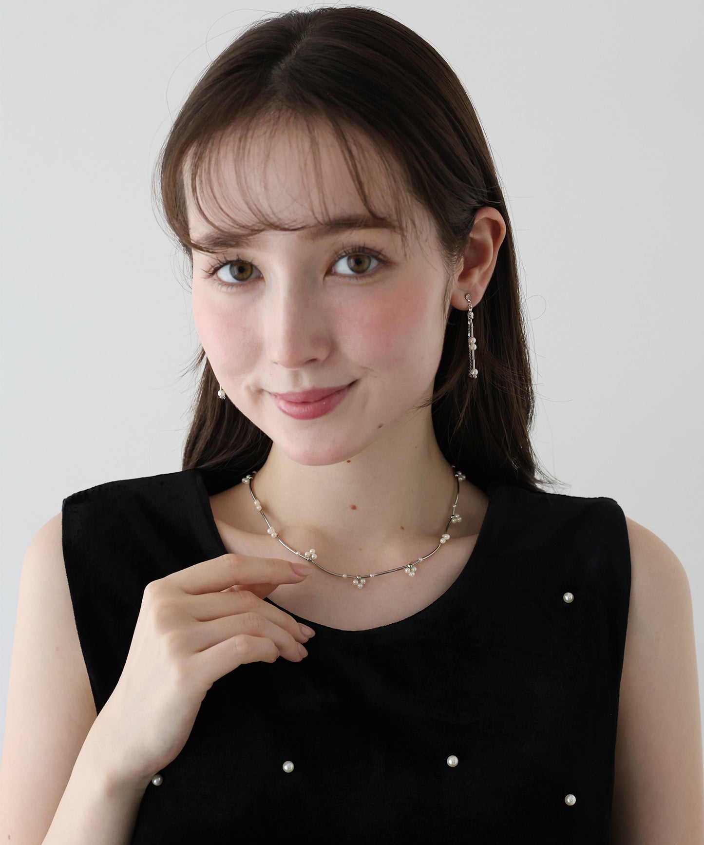 【早割5%OFF】フラワーパールバーネックレス / ニッケルフリー【ネコポス】