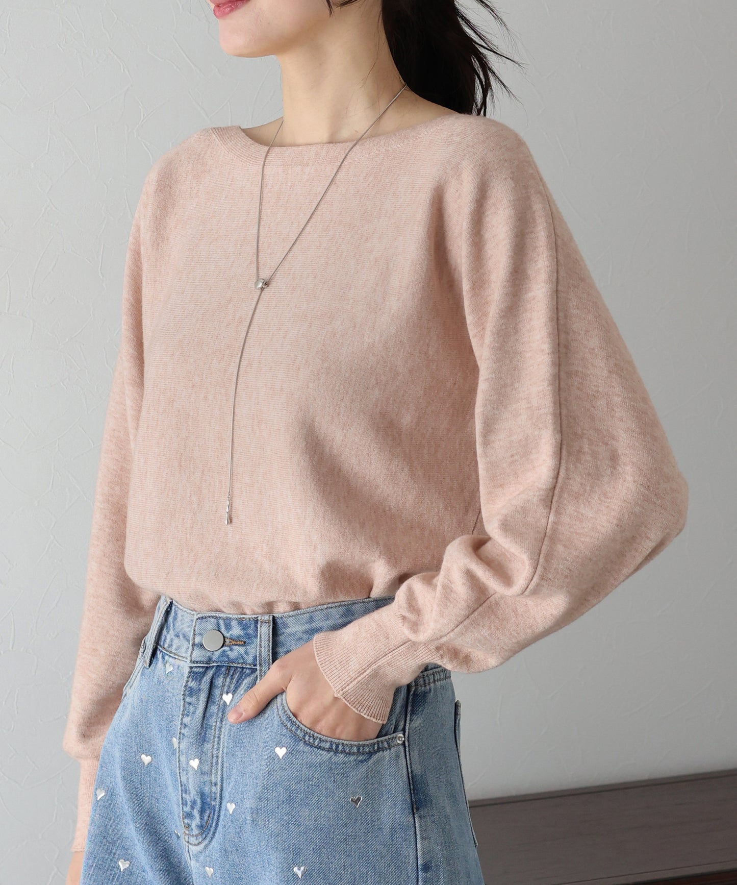 【SALE】ボートネックドルマンニット