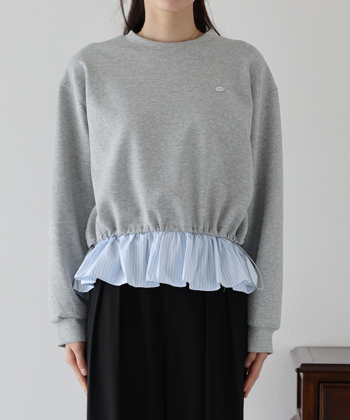 【SALE】シャツレイヤードスウェット