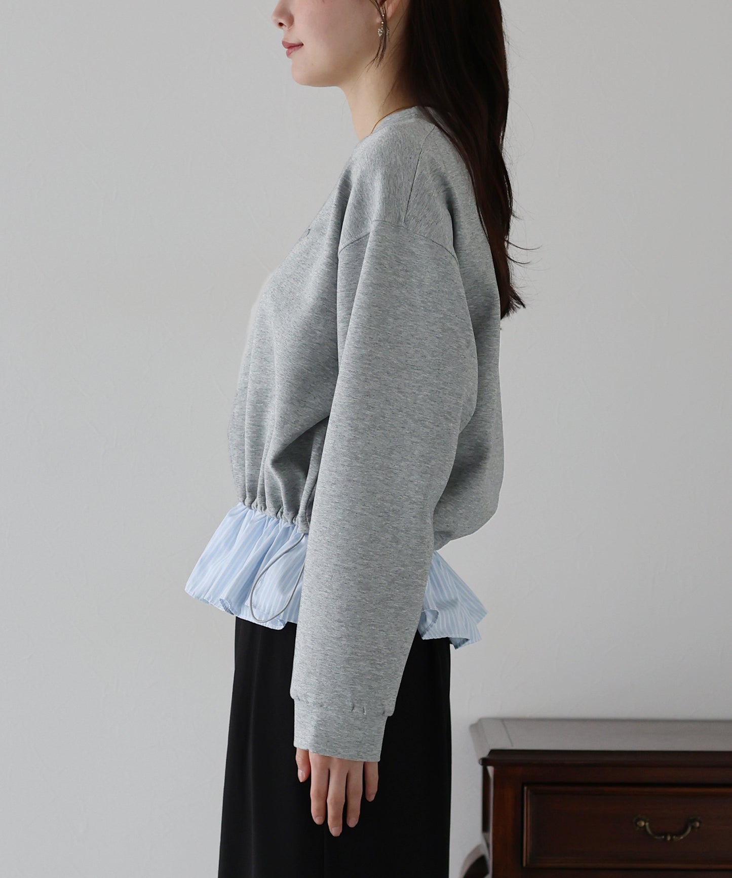 【SALE】シャツレイヤードスウェット