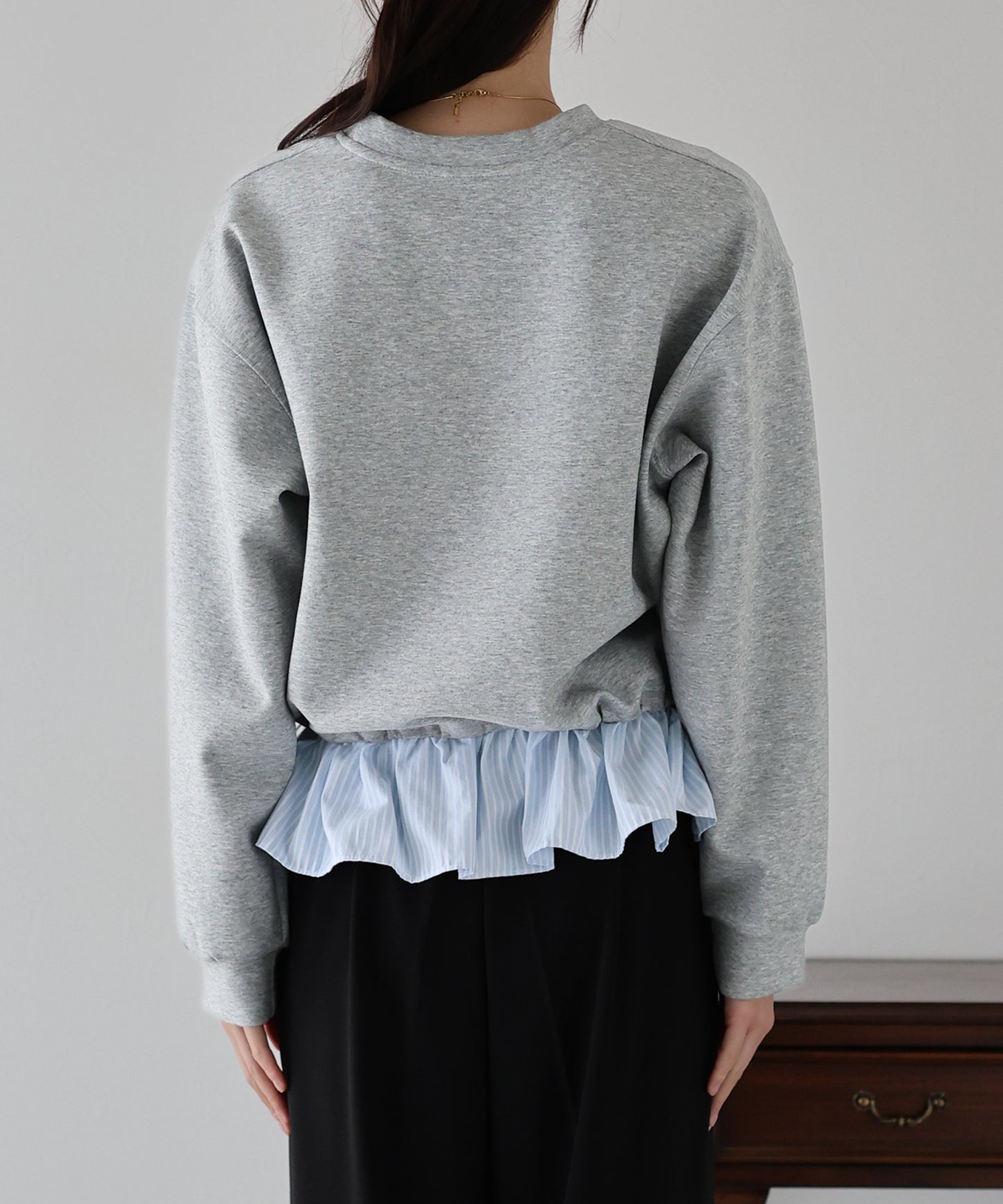 【SALE】シャツレイヤードスウェット