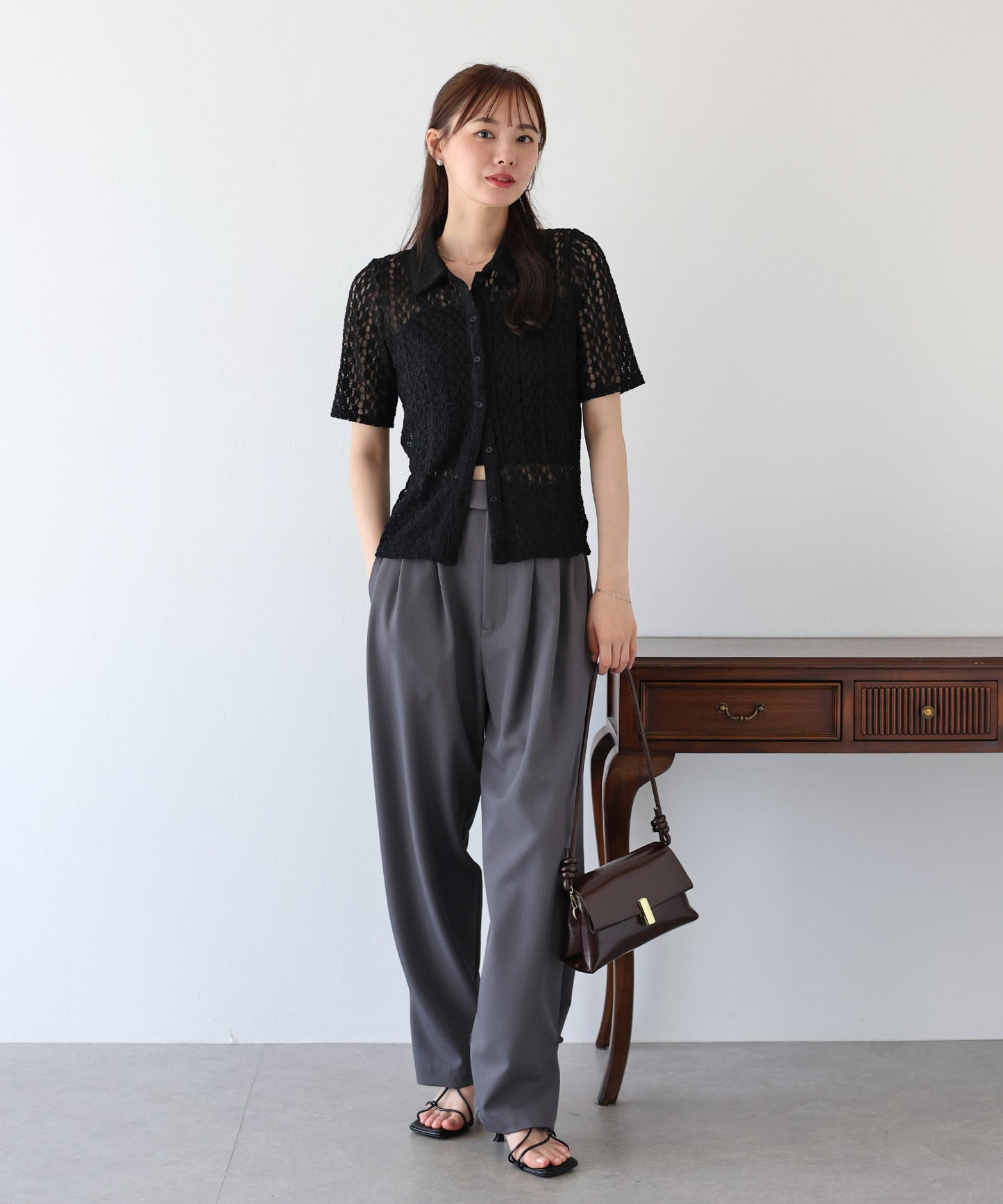 【TIME SALE】カットレースポロシャツ【ネコポス】