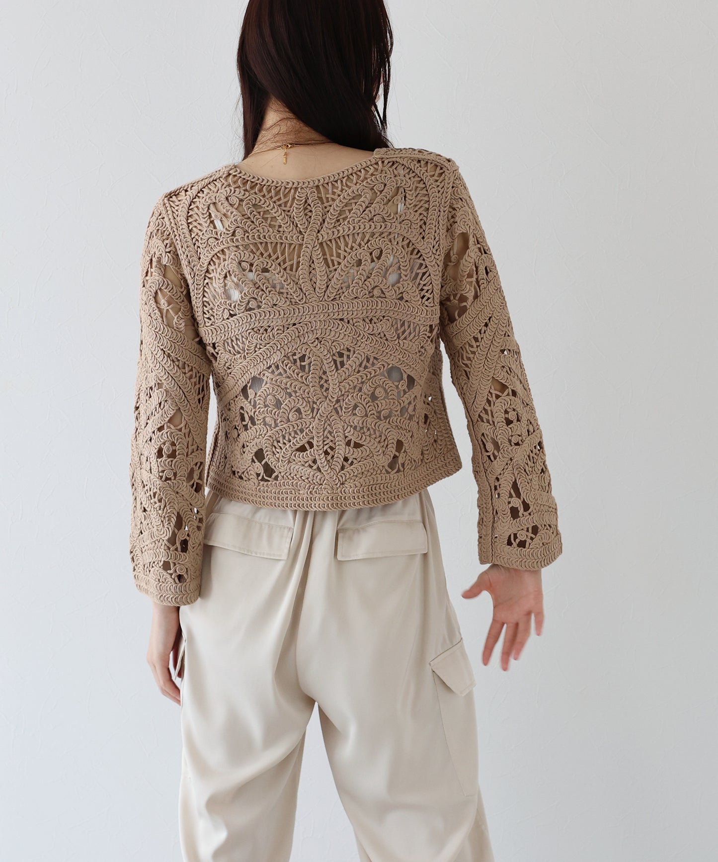 【SALE】ダブルジップクロシェカーディガン