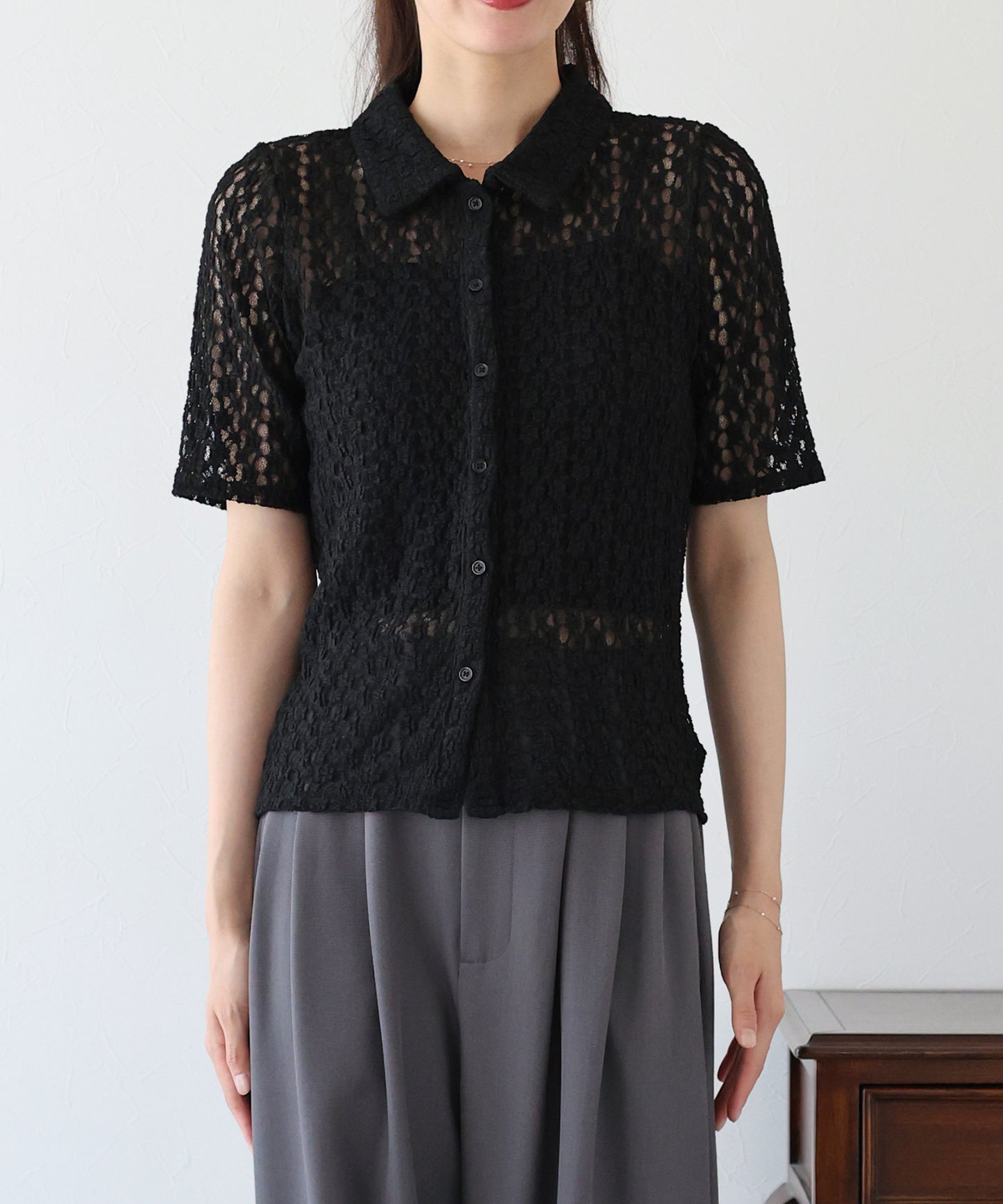 【TIME SALE】カットレースポロシャツ【ネコポス】