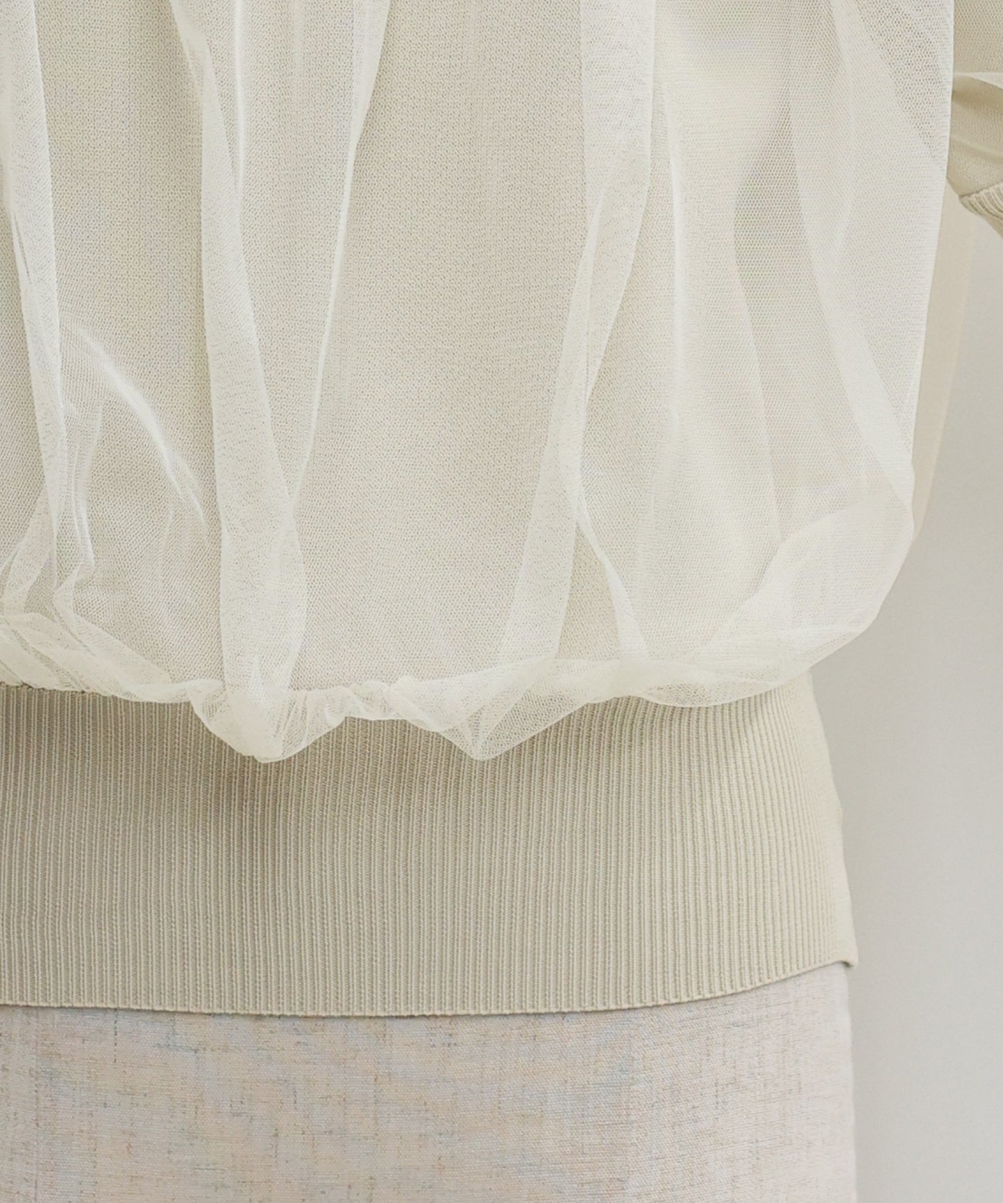 【TIME SALE】チュールレイヤードニット