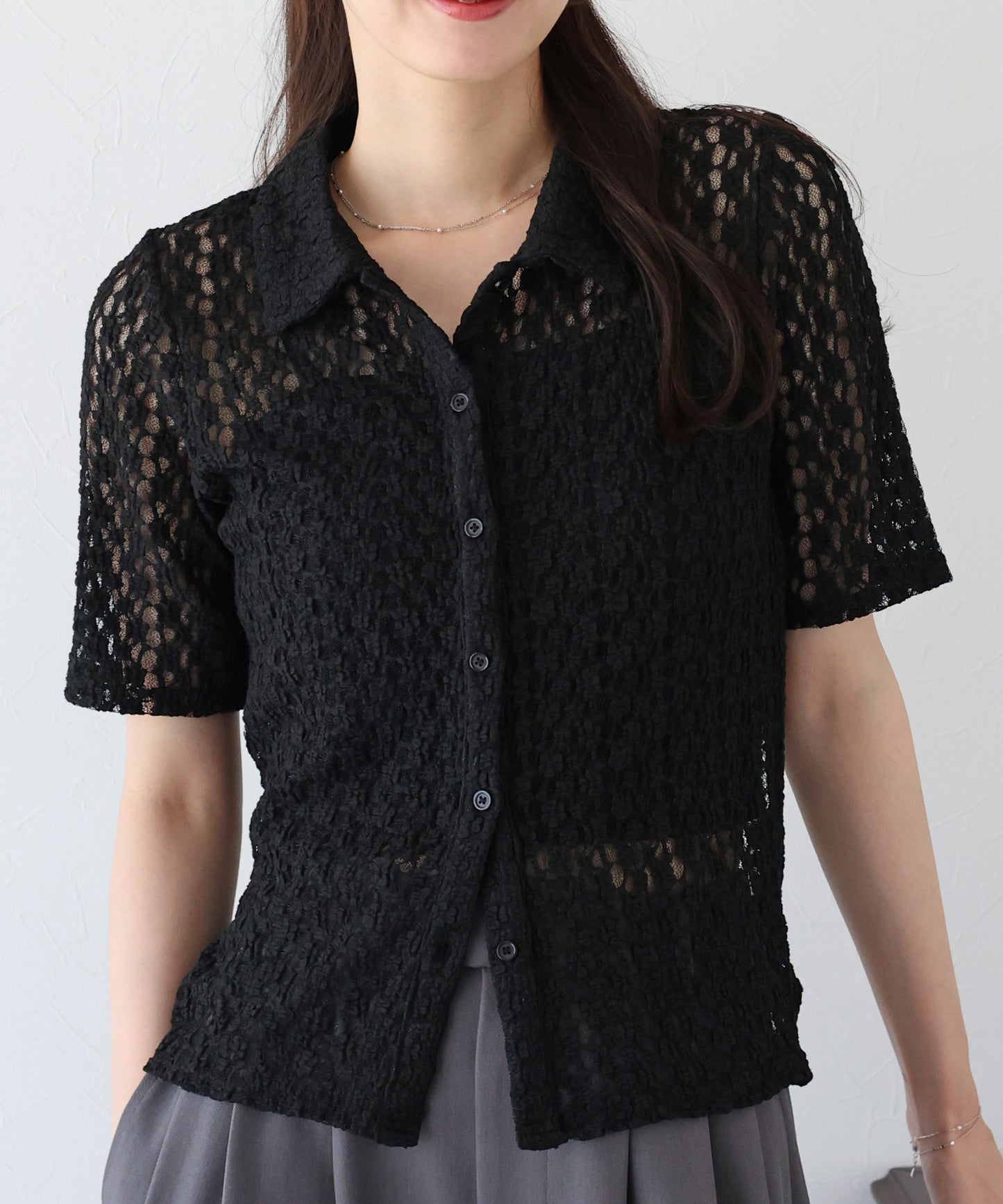 【TIME SALE】カットレースポロシャツ【ネコポス】