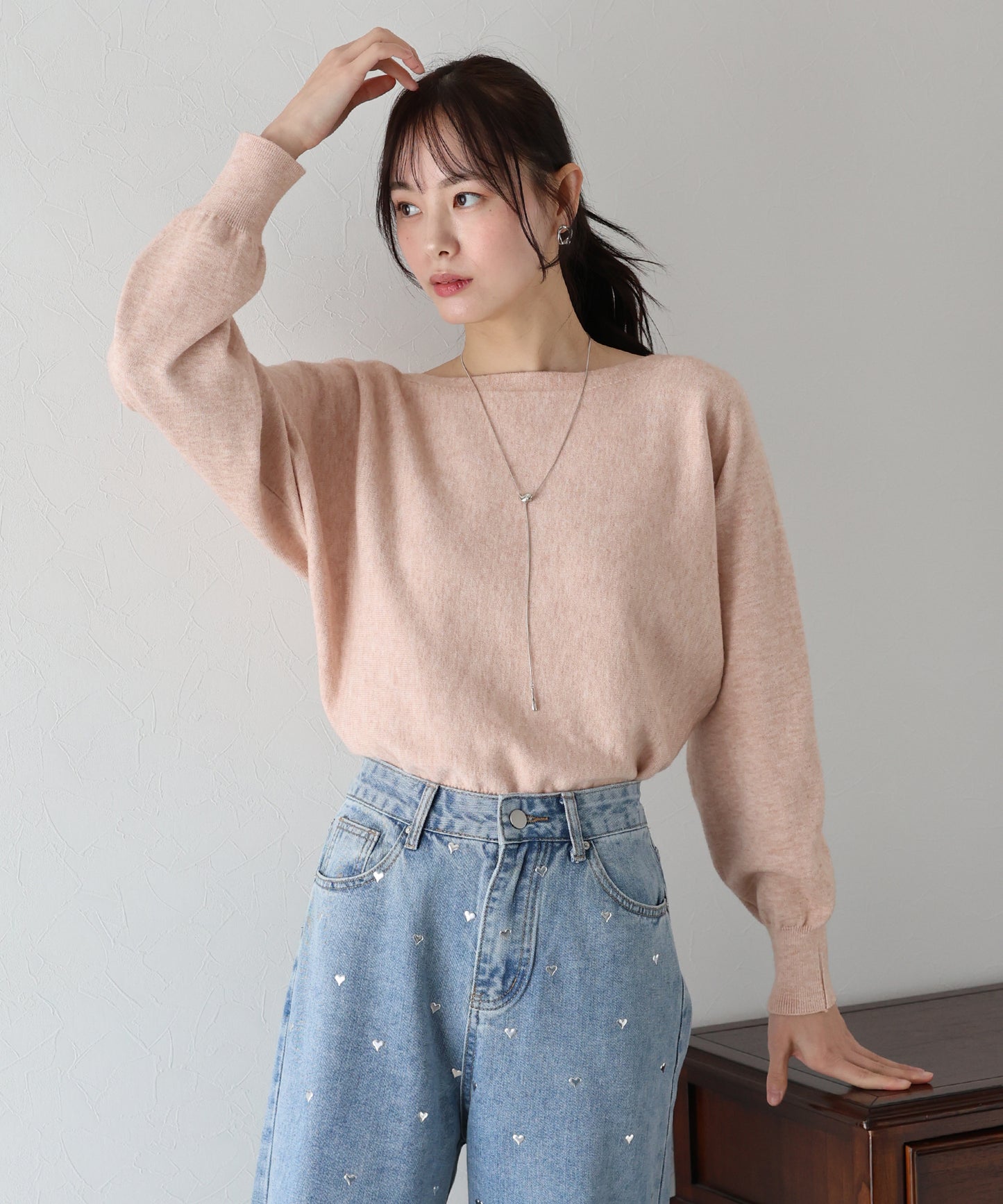 【SALE】ボートネックドルマンニット