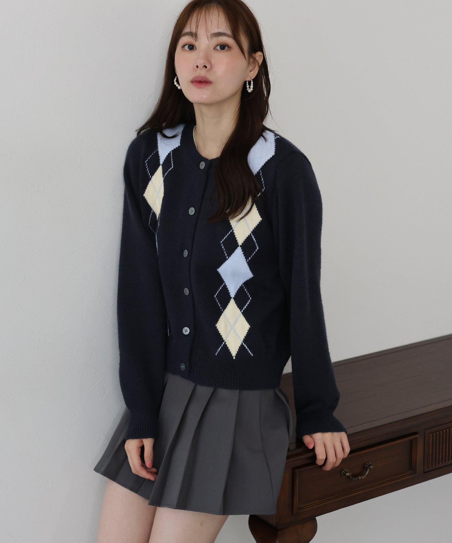 【早割5%OFF】【送料無料】アーガイル柄カーディガン
