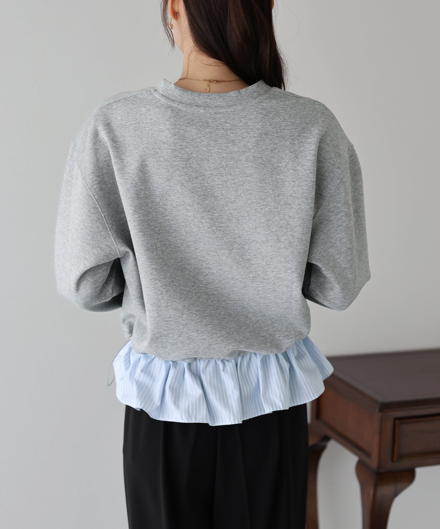 【SALE】シャツレイヤードスウェット