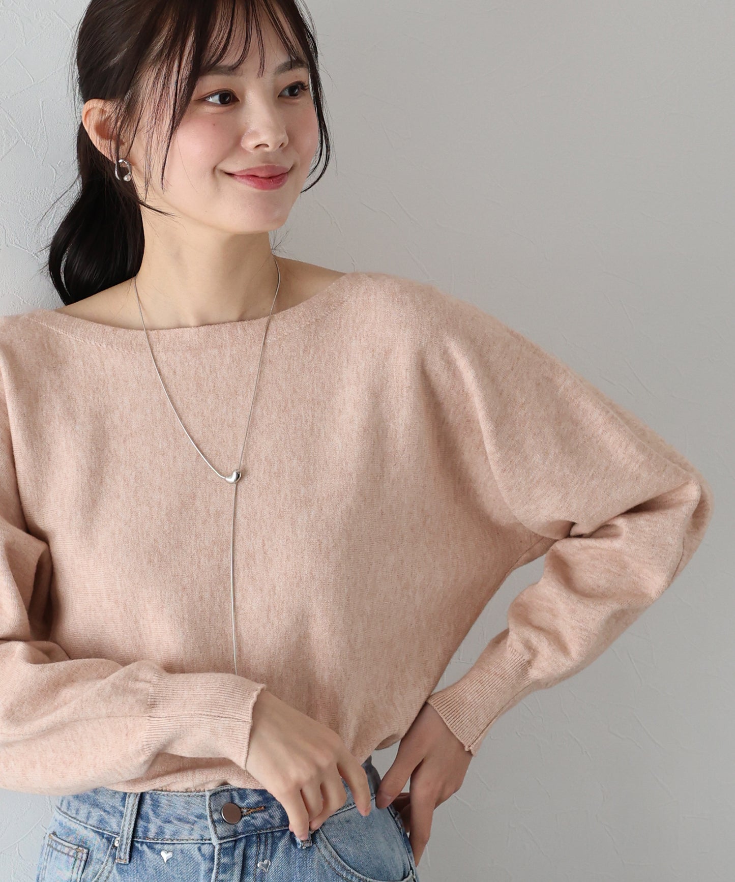 【SALE】ボートネックドルマンニット
