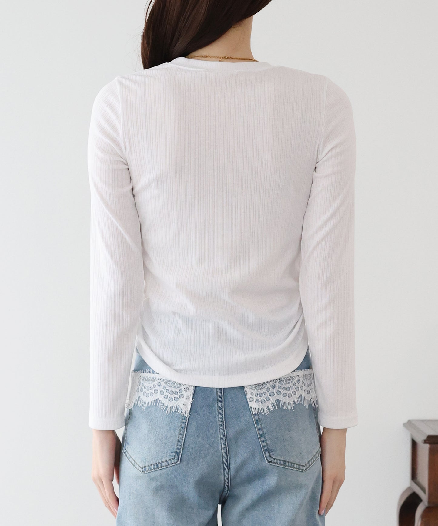 サイドギャザーシアーリブカットソー【ネコポス】