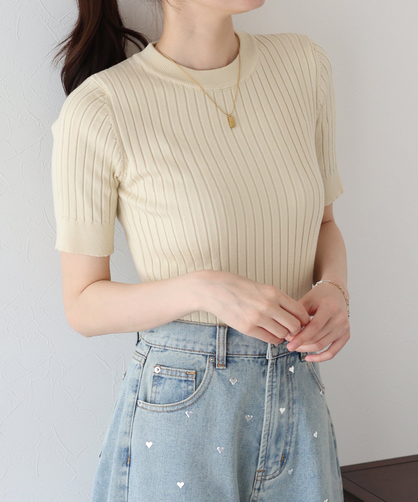 【TIME SALE】サマーリブニットトップス【ネコポス】