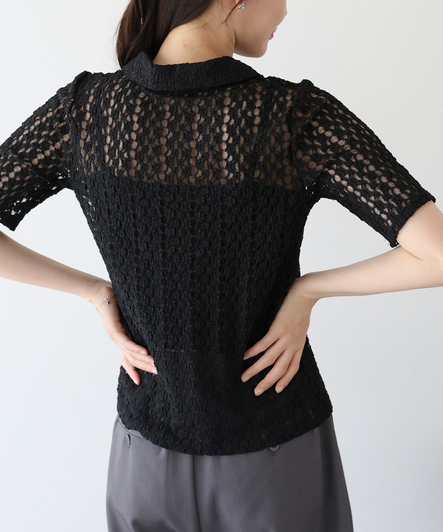 【TIME SALE】カットレースポロシャツ【ネコポス】