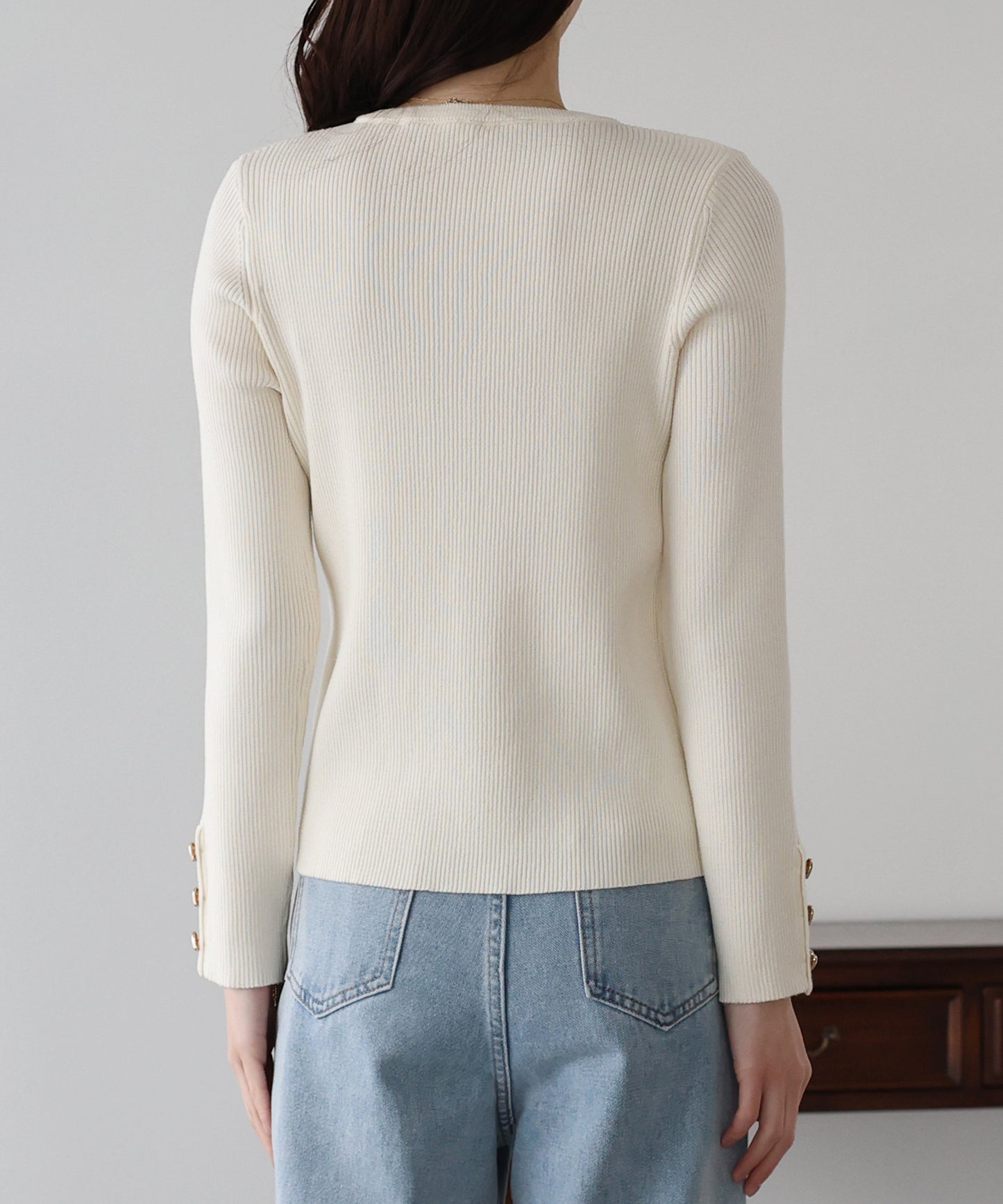 ハートボタンニット